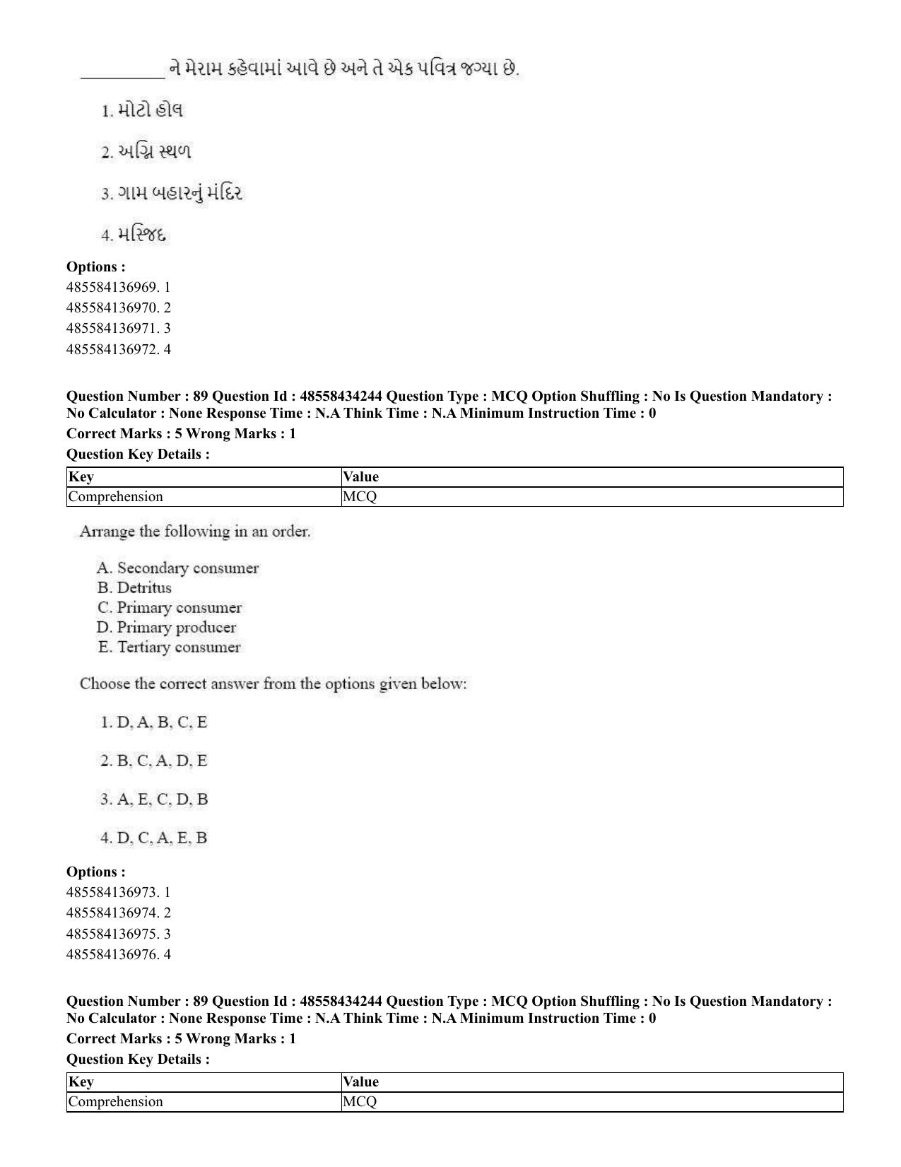 CUET 2023 English Gujarati Shift 3 Question Paper - 18 June 2023 - Page 78