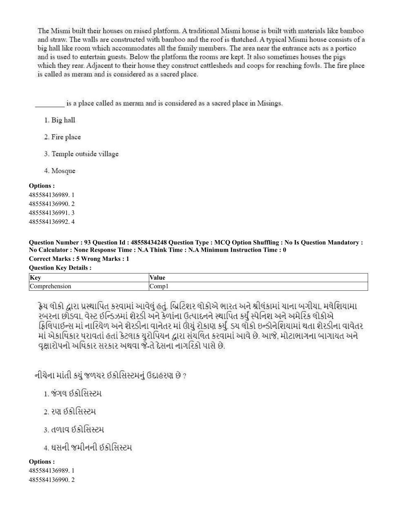 CUET 2023 English Gujarati Shift 3 Question Paper - 18 June 2023 - Page 83