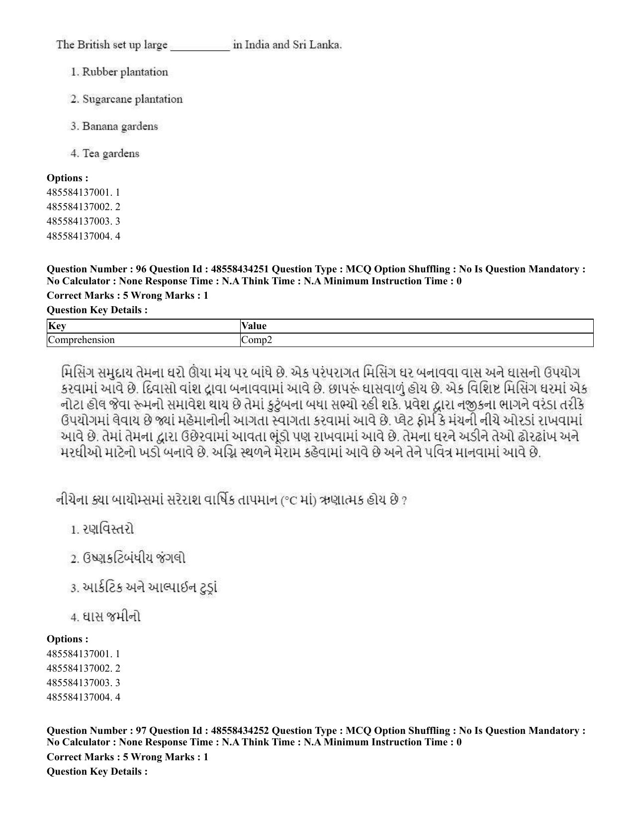 CUET 2023 English Gujarati Shift 3 Question Paper - 18 June 2023 - Page 87