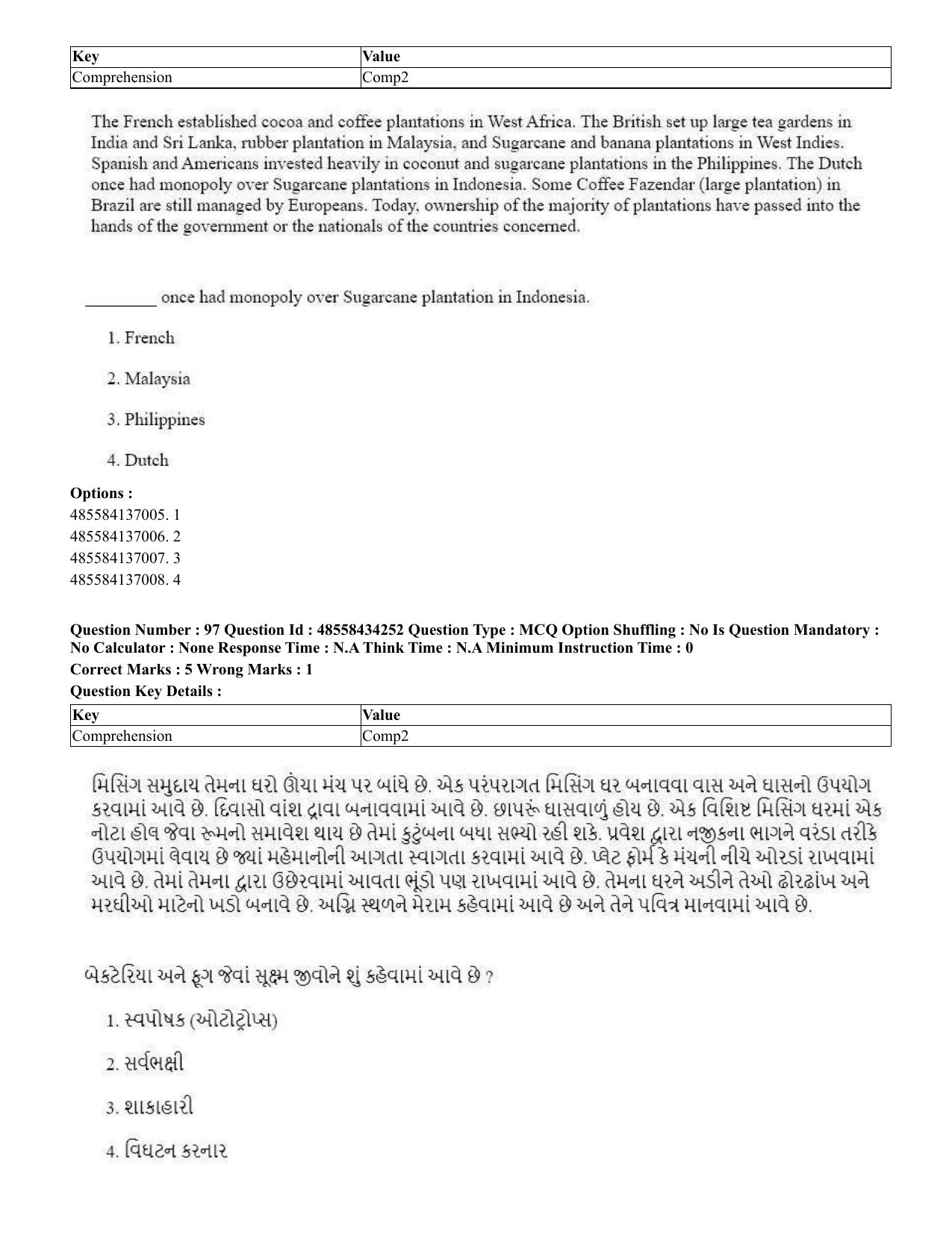 CUET 2023 English Gujarati Shift 3 Question Paper - 18 June 2023 - Page 88