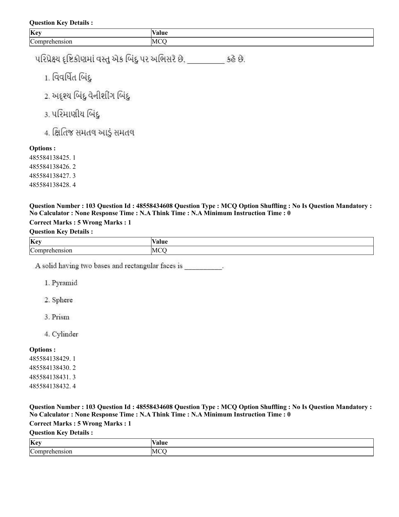 CUET 2023 English Gujarati Shift 3 Question Paper - 18 June 2023 - Page 95