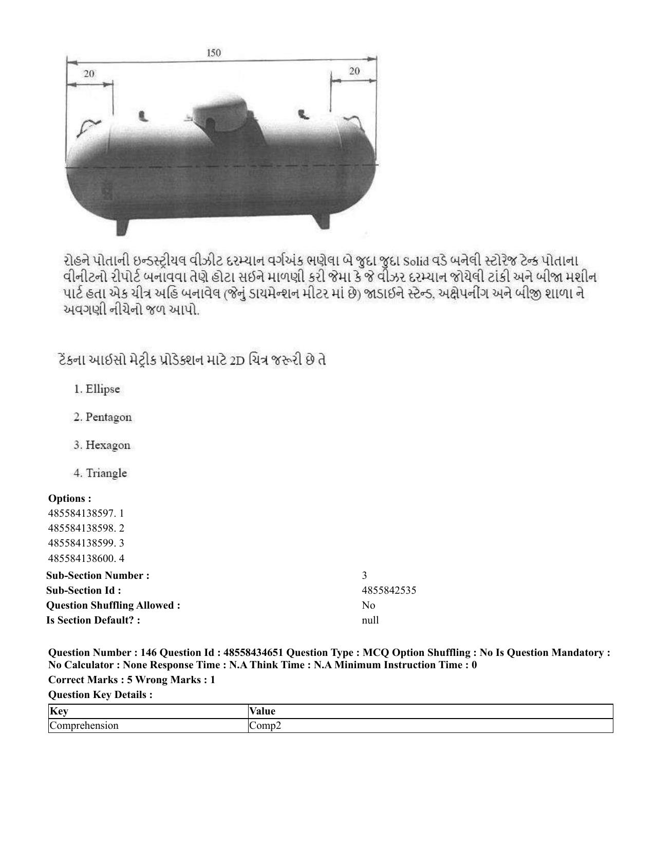 CUET 2023 English Gujarati Shift 3 Question Paper - 18 June 2023 - Page 154