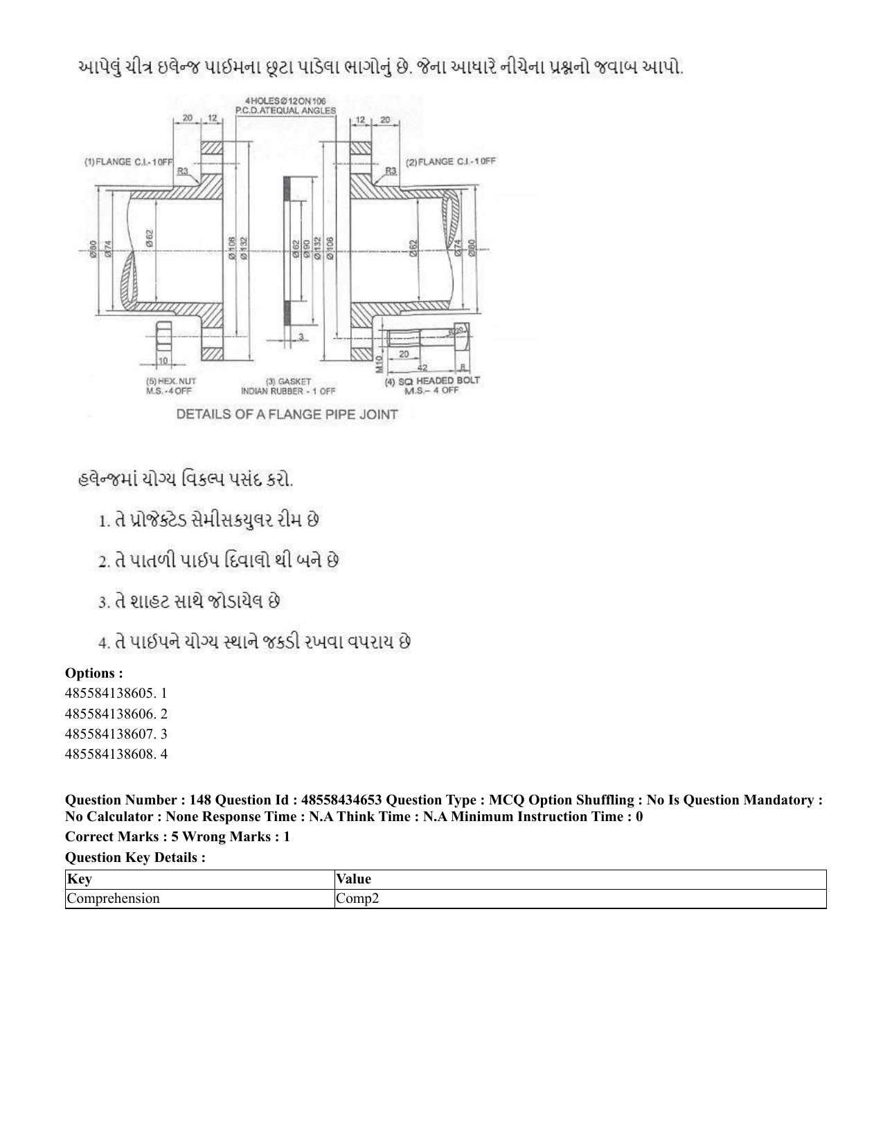 CUET 2023 English Gujarati Shift 3 Question Paper - 18 June 2023 - Page 158