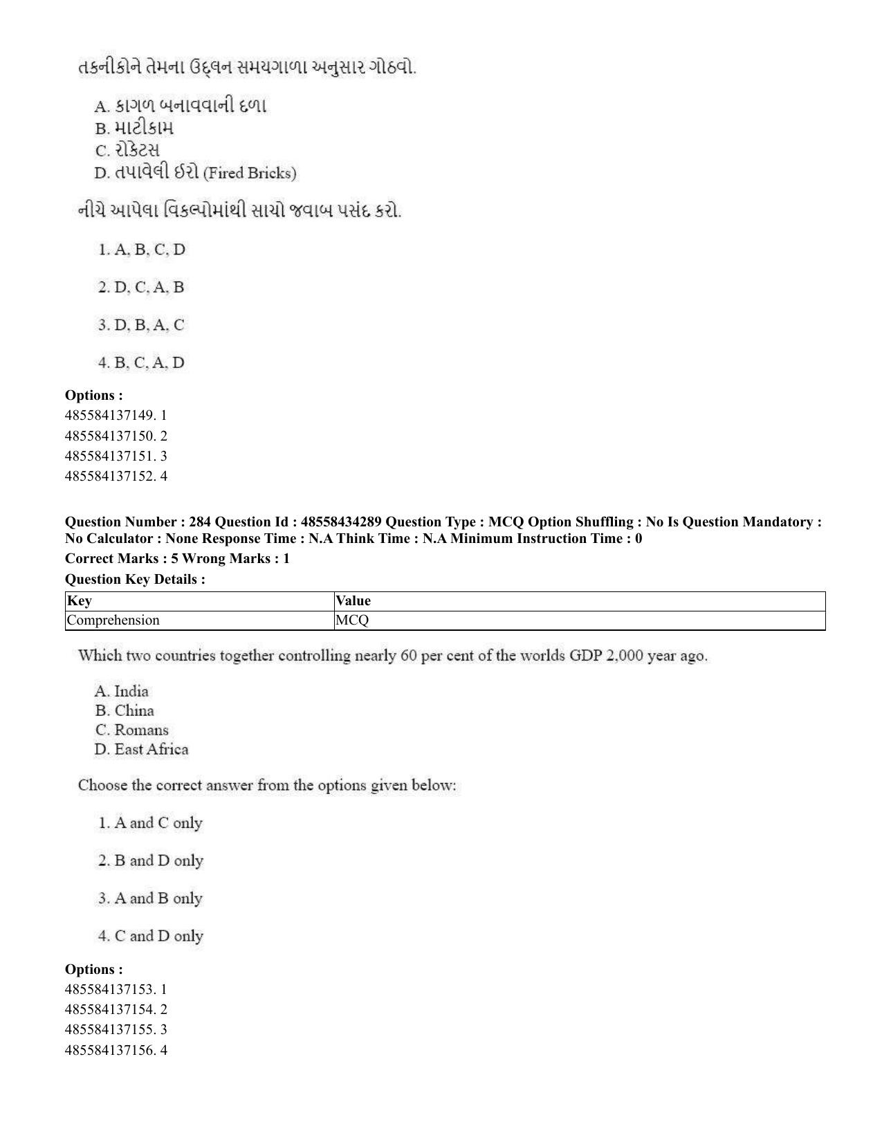 CUET 2023 English Gujarati Shift 3 Question Paper - 18 June 2023 - Page 257