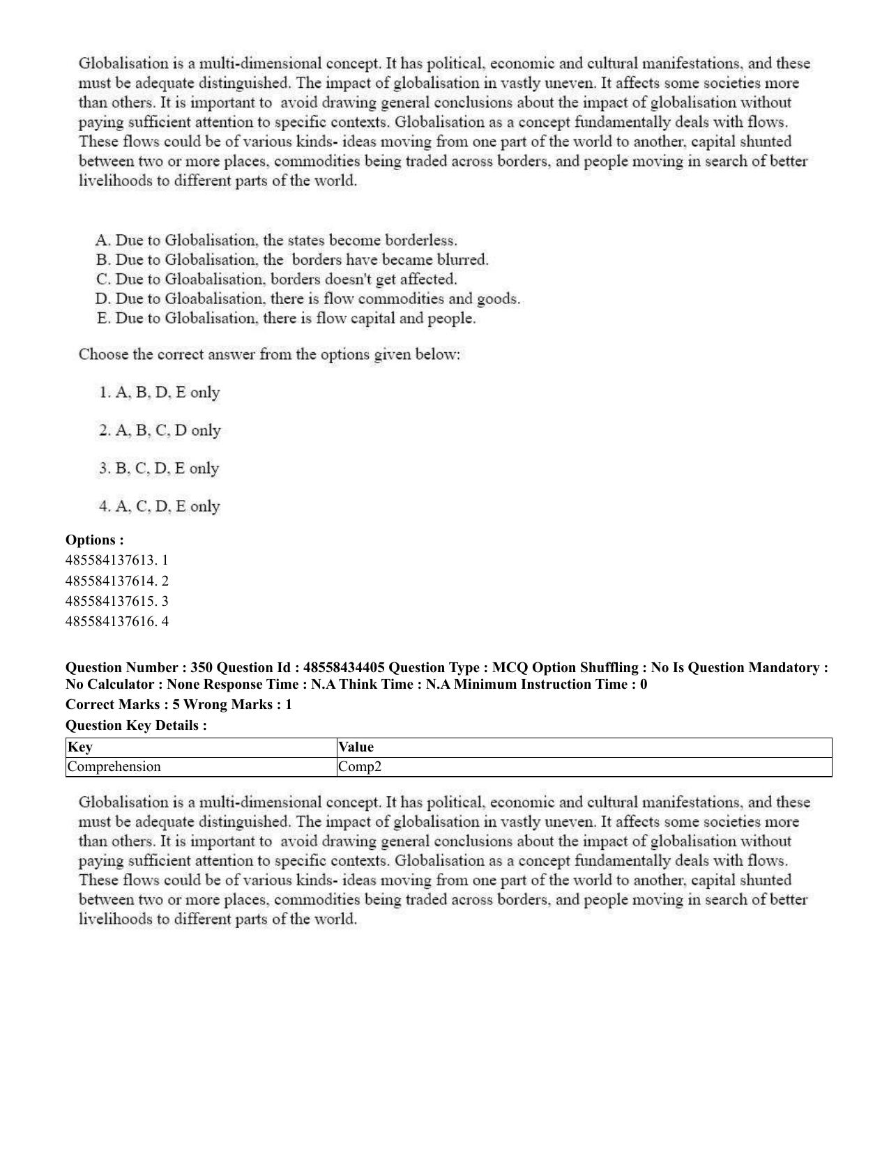 CUET 2023 English Gujarati Shift 3 Question Paper - 18 June 2023 - Page 310