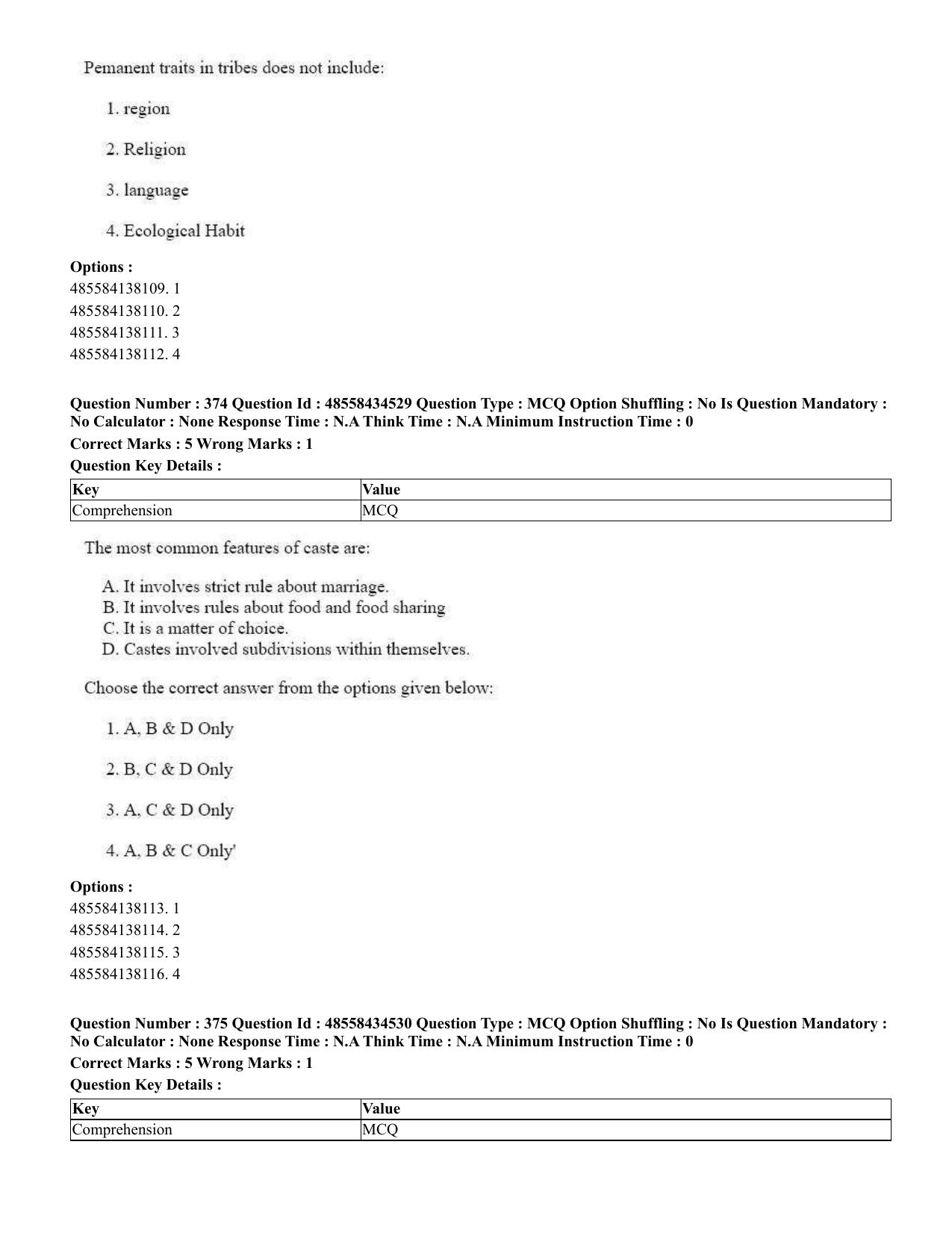 CUET 2023 English Gujarati Shift 3 Question Paper - 18 June 2023 - Page 325