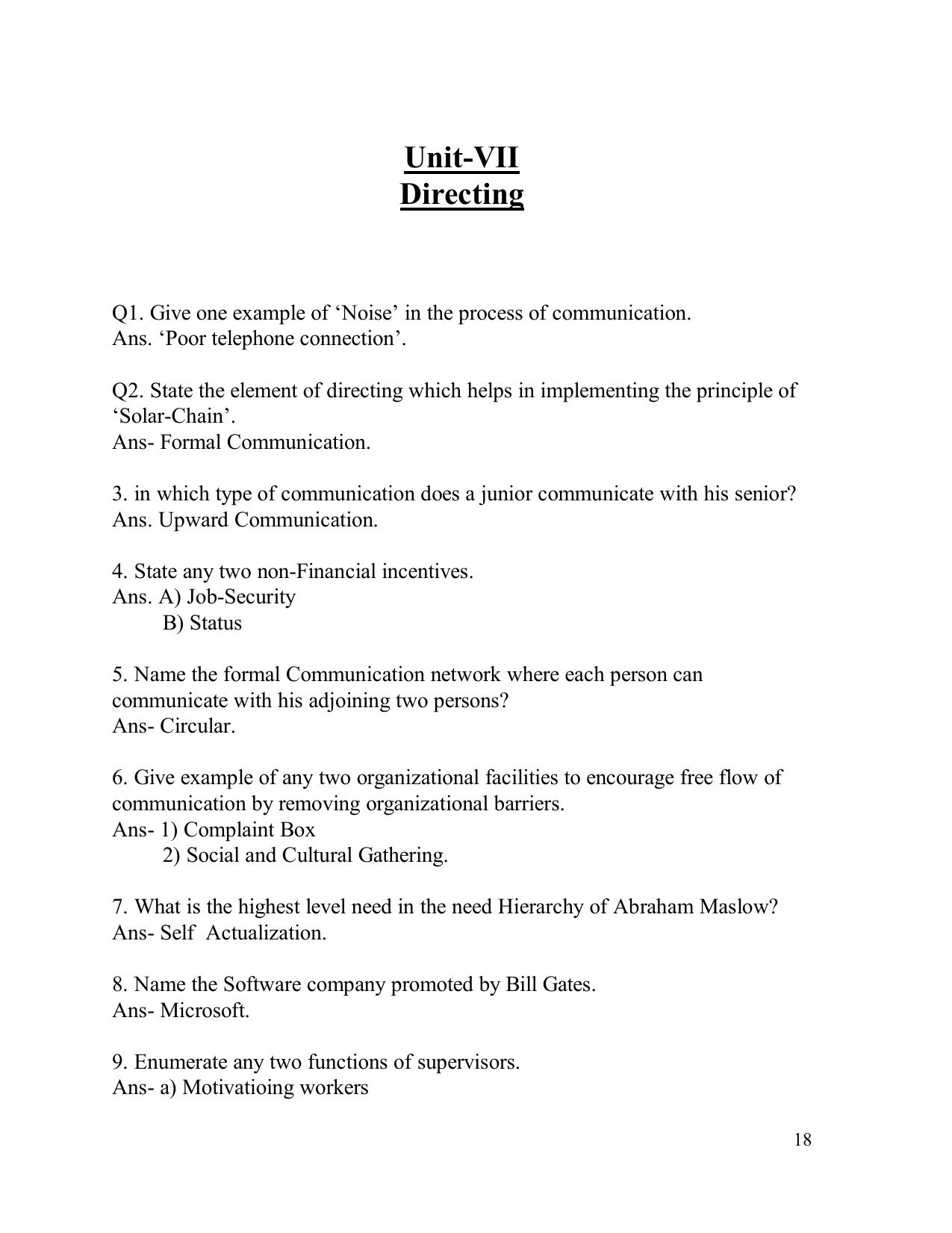 CBSE Worksheets for Class 12 Business Studies - Page 1