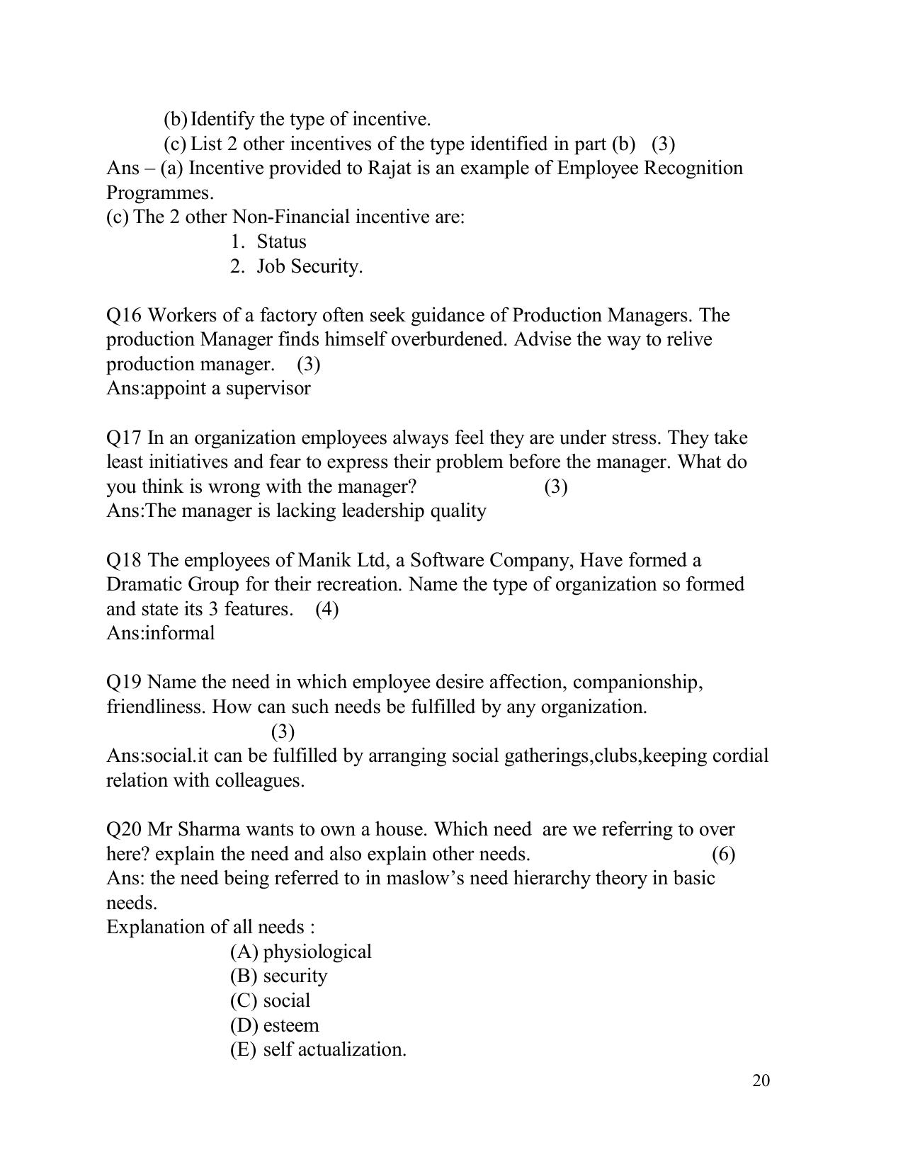 CBSE Worksheets for Class 12 Business Studies - Page 3