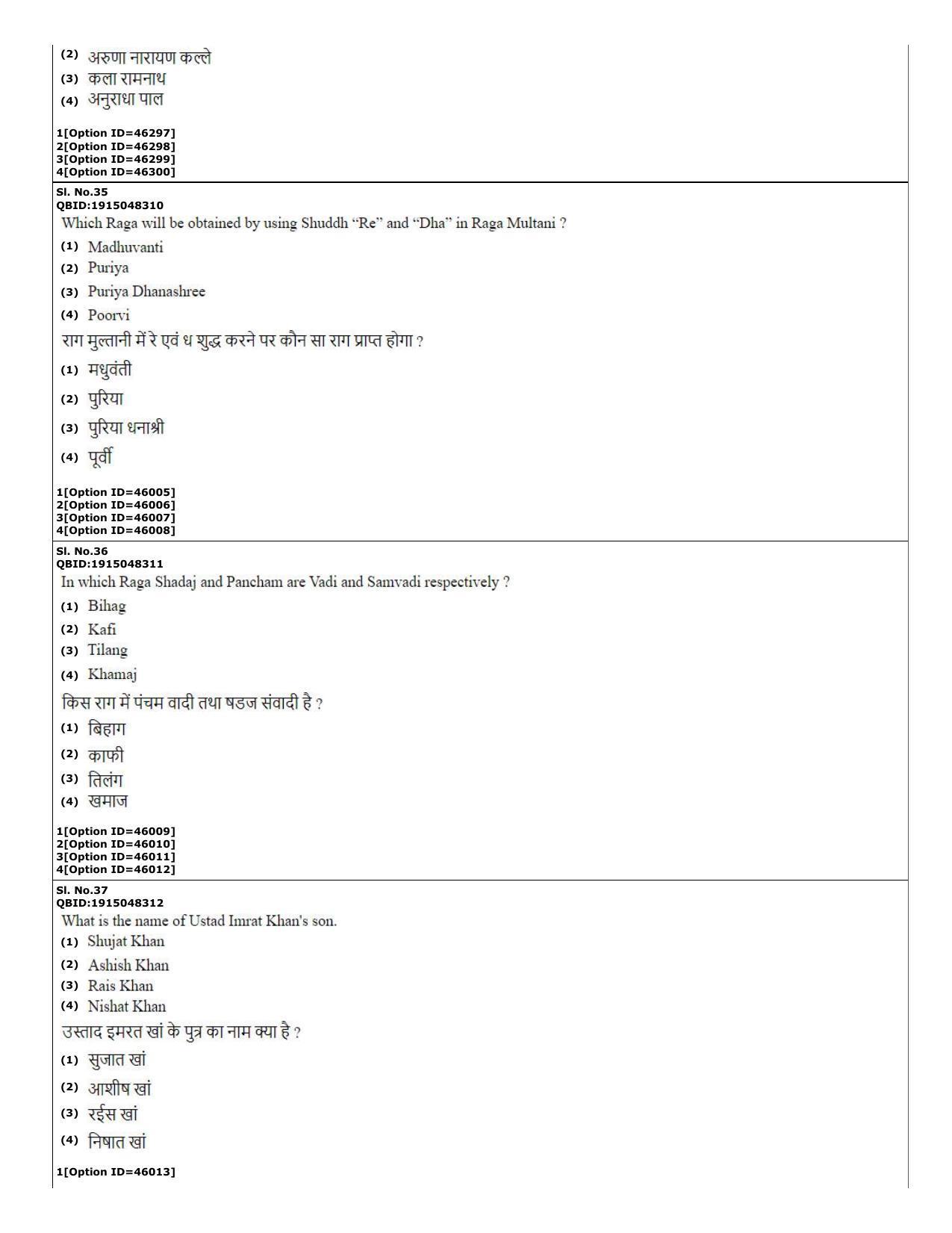 CUET (PG) 2022: PGQP-78 MPA in Instrumental Music (Sitar, Violin, Flute &Tabla)  (11-09-2022) Question Paper - Page 14