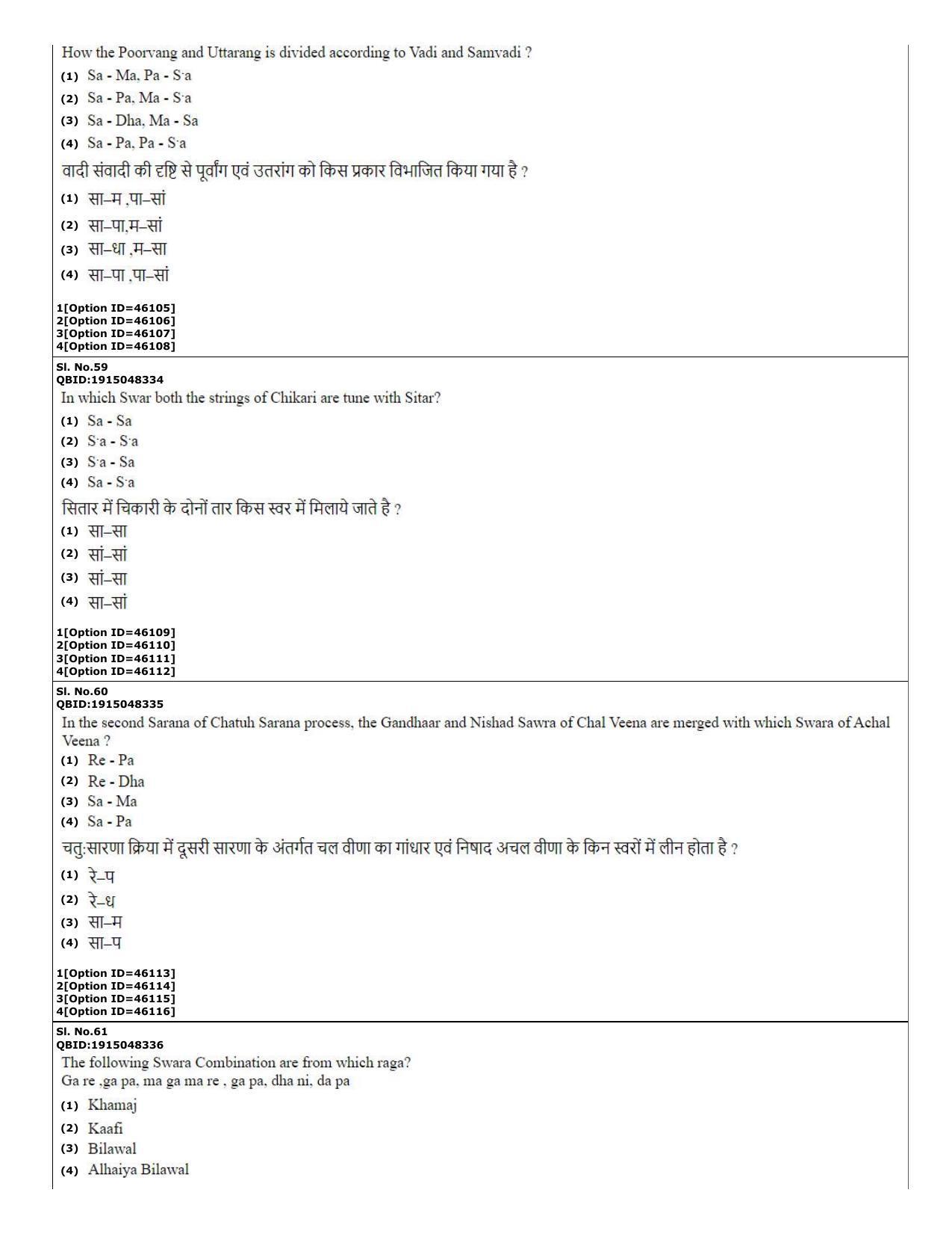 CUET (PG) 2022: PGQP-78 MPA in Instrumental Music (Sitar, Violin, Flute &Tabla)  (11-09-2022) Question Paper - Page 21
