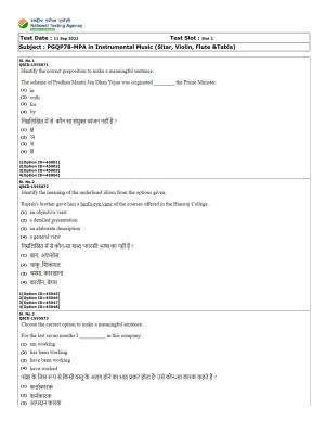 CUET (PG) 2022: PGQP-78 MPA in Instrumental Music (Sitar, Violin, Flute &Tabla)  (11-09-2022) Question Paper