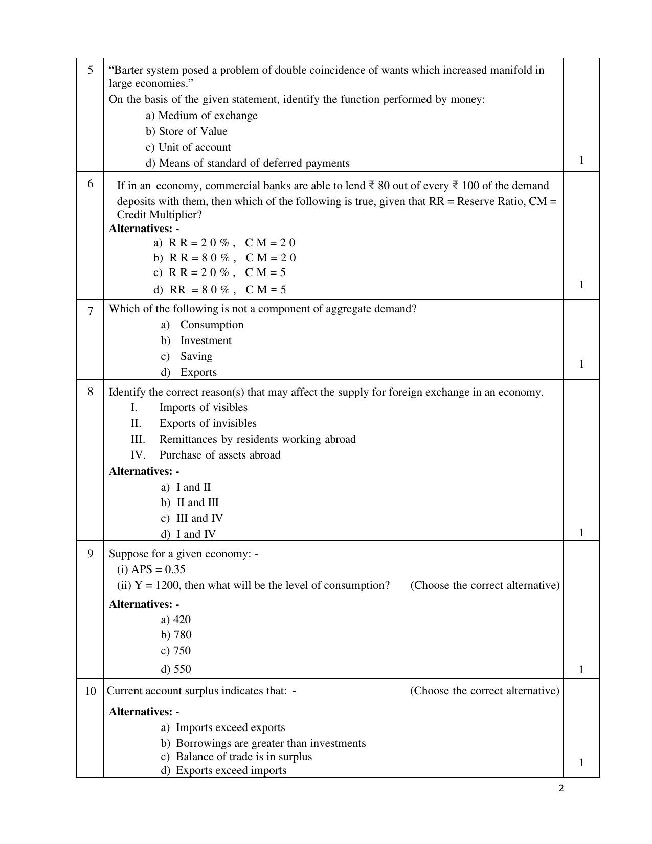 Edudel Class 12 Economics (English) Practice Papers-1 (2023-24) - Page 2