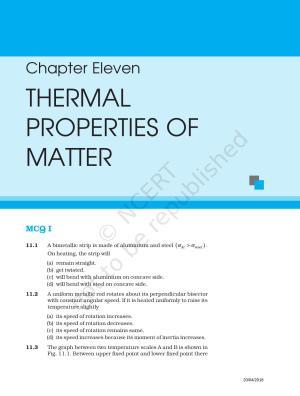 NCERT Exemplar Book for Class 11 Physics: Chapter 10 Thermal Properties of Matter