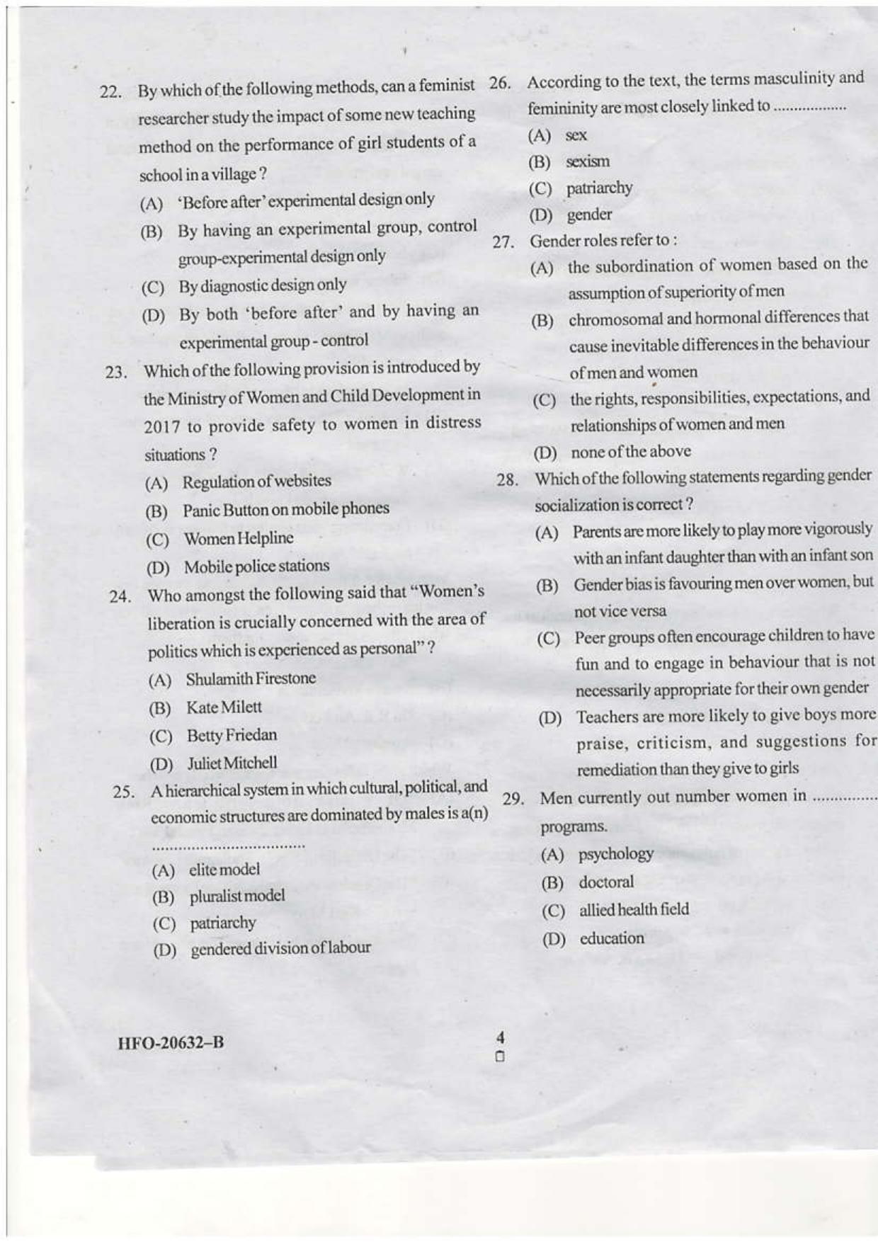 KUET 2023 M.A.Gender Studies Question Paper - Page 18