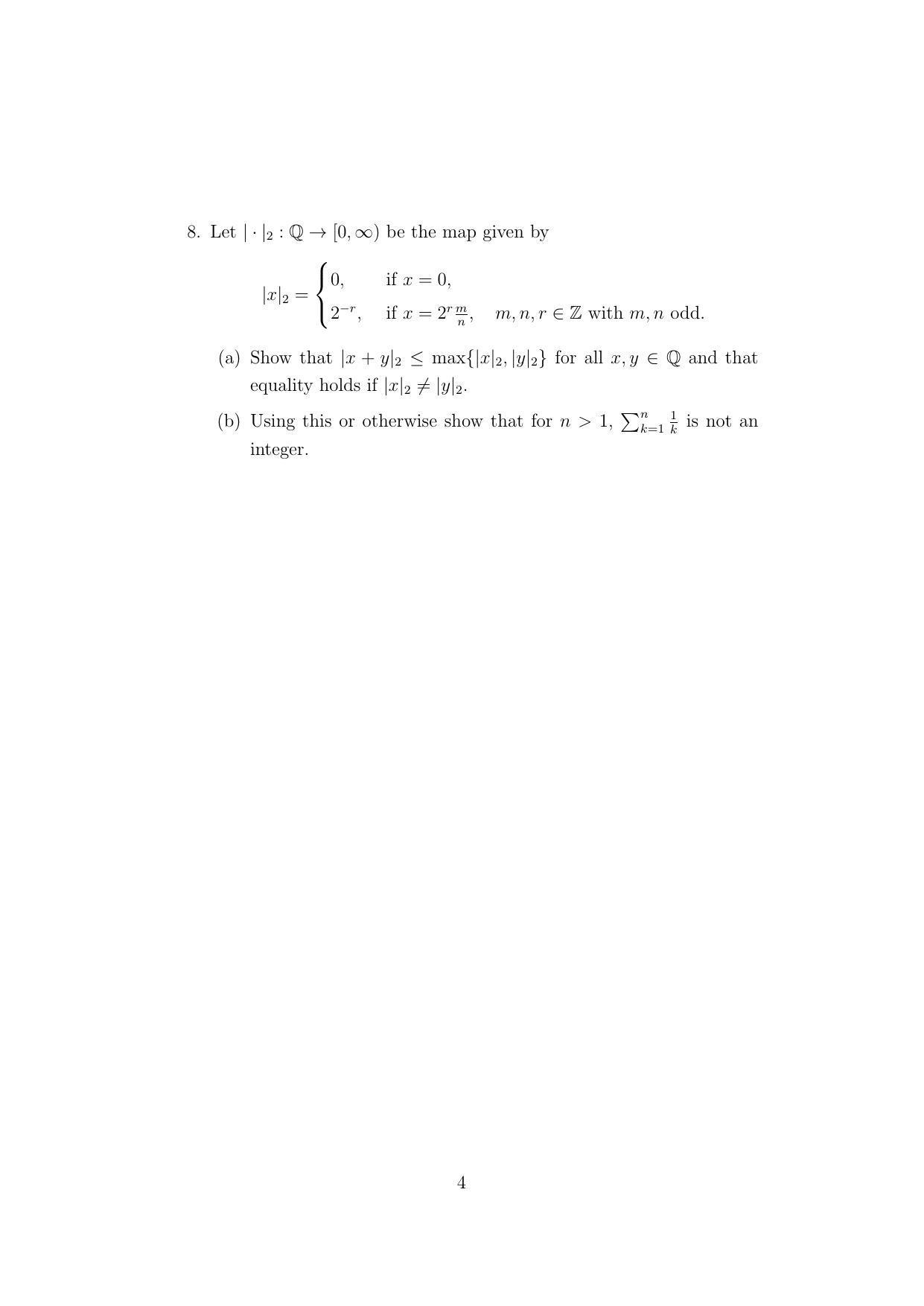 ISI Admission Test JRF in Mathematics MTB 2021 Sample Paper - Page 4