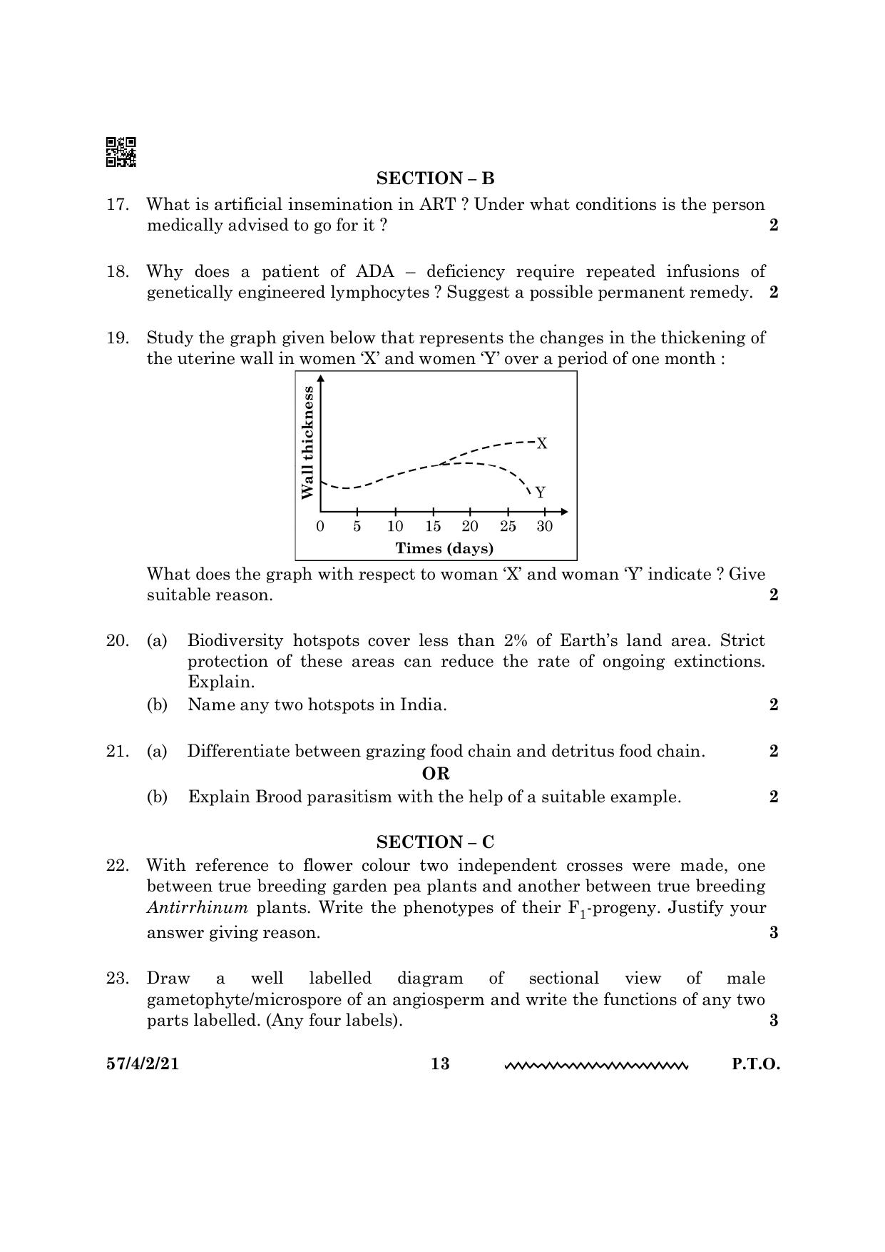 CBSE Class 12 57 4 2 Biology 2024 Question Paper - Page 13