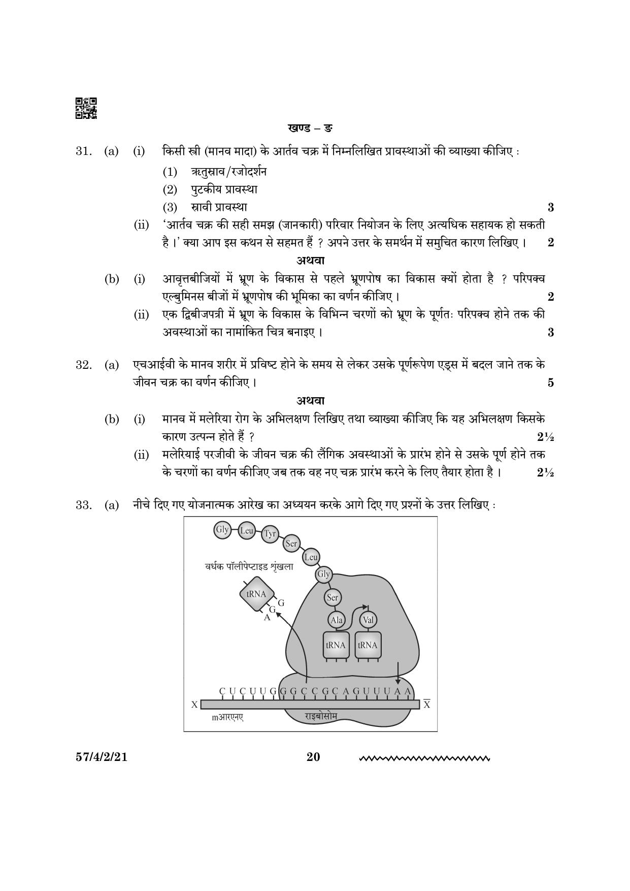 CBSE Class 12 57 4 2 Biology 2024 Question Paper - Page 20