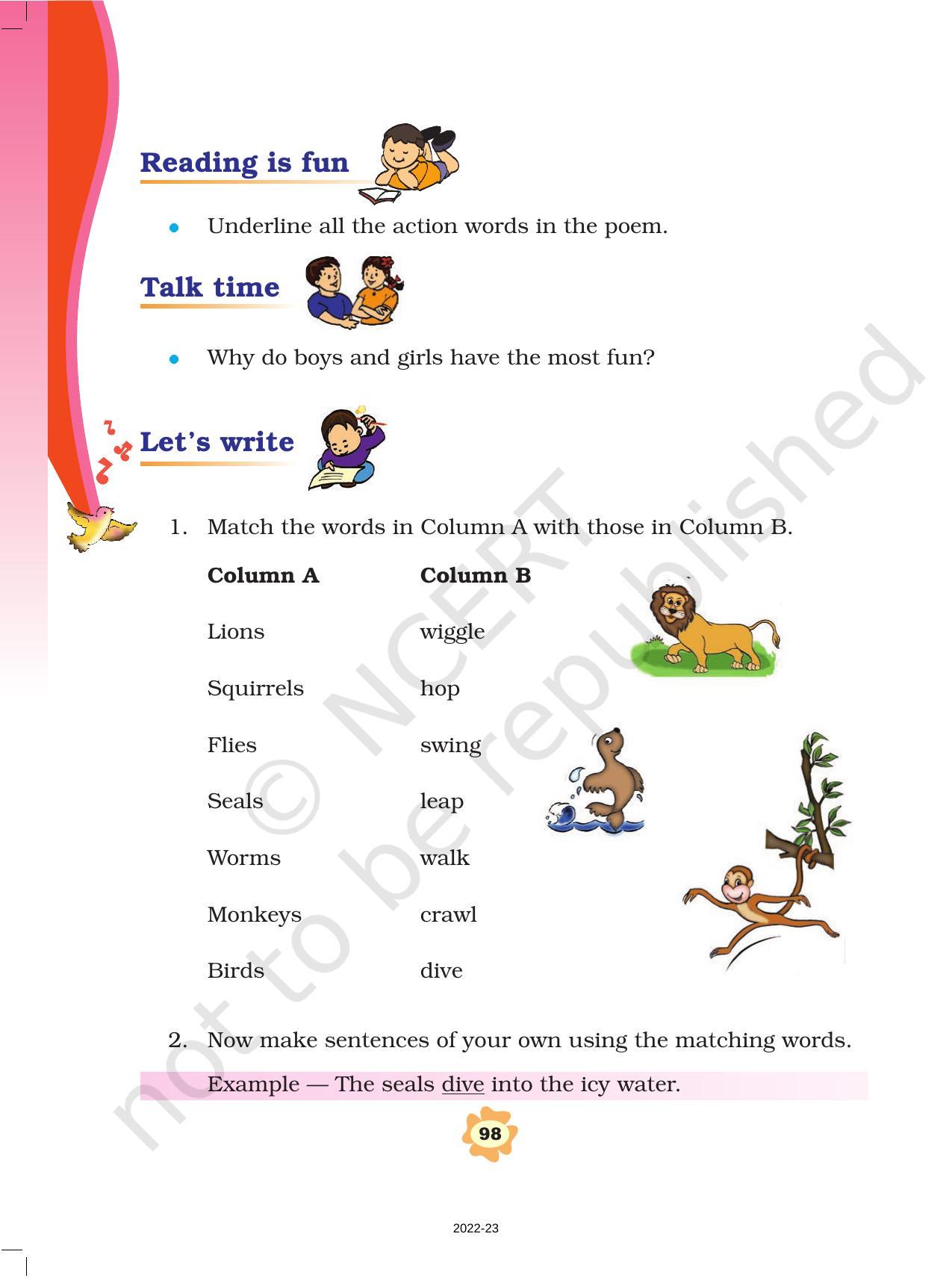 NCERT Book for Class 3 English: Unit X.1-How Creatures Move - Page 2