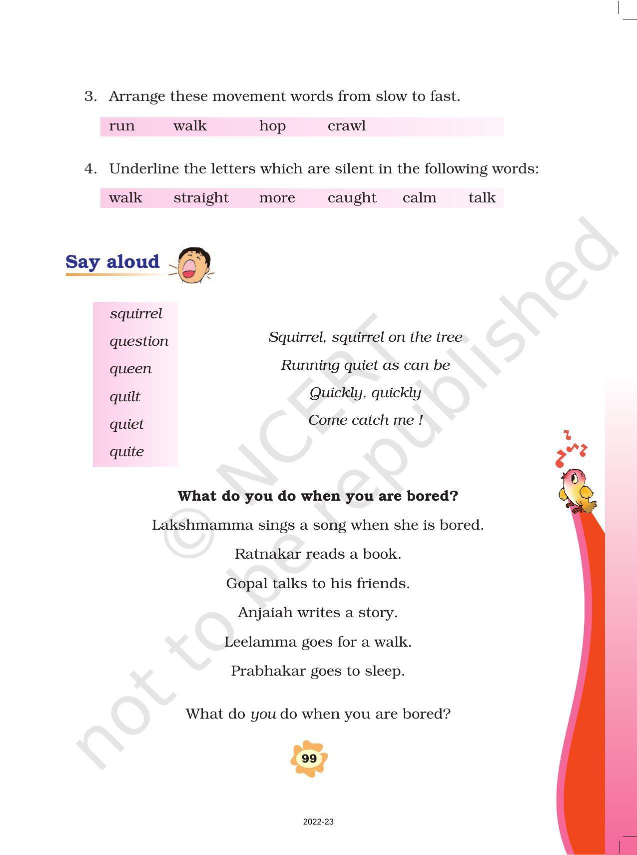 NCERT Book for Class 3 English: Unit X.1-How Creatures Move - Page 3