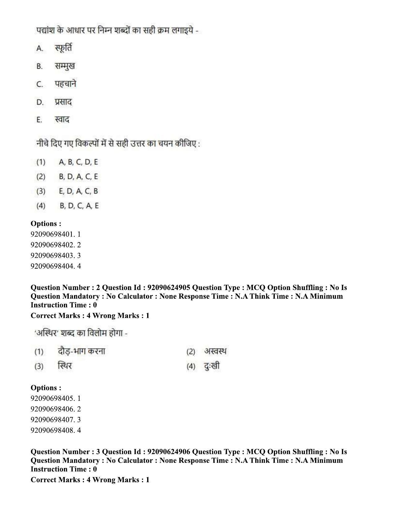 CUET PG 2023: HUQP01 – Ancient Indian History, Culture & Arch (Hin) - Shift 3 (24-06-2023) Question Paper - Page 6