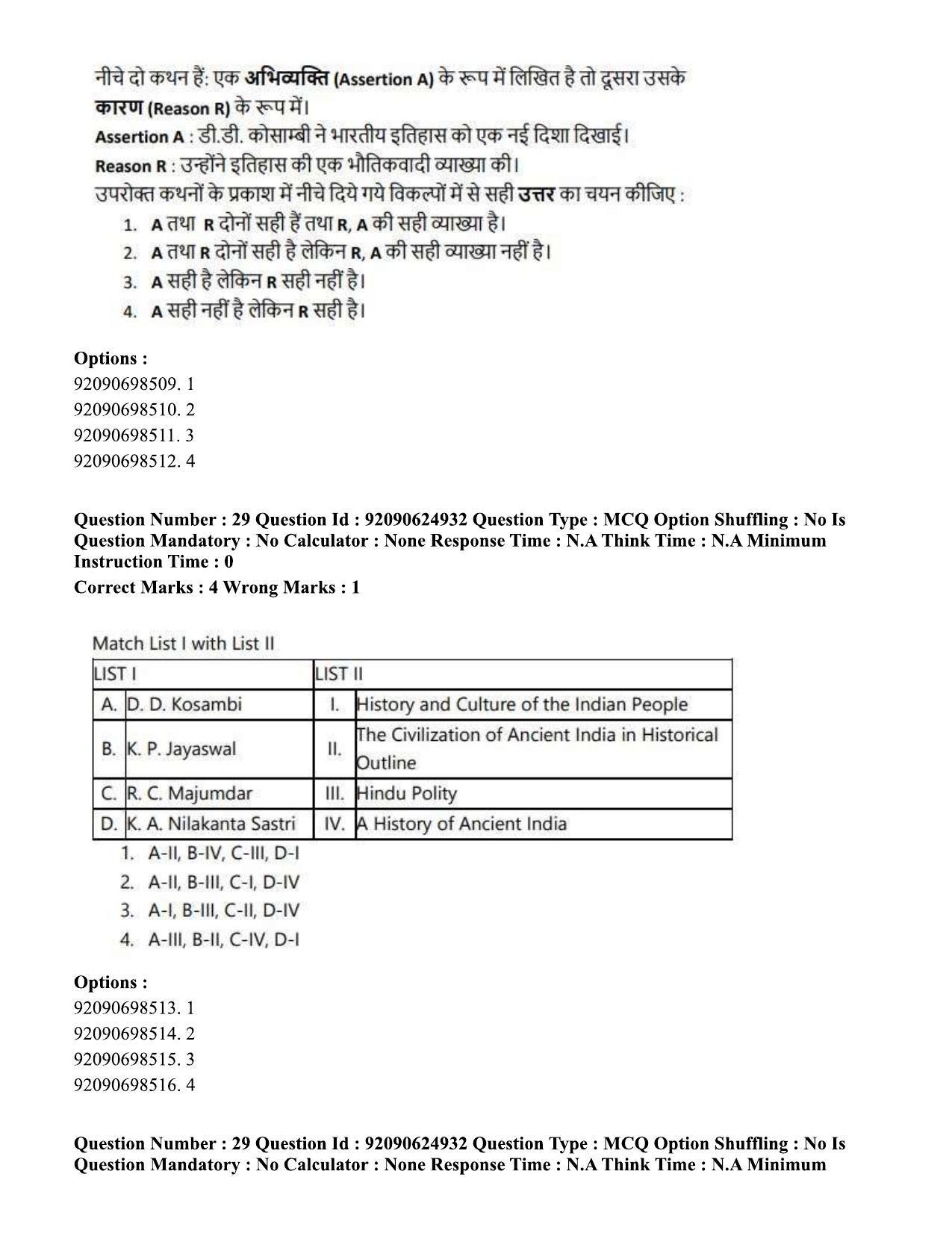 CUET PG 2023: HUQP01 – Ancient Indian History, Culture & Arch (Hin) - Shift 3 (24-06-2023) Question Paper - Page 27