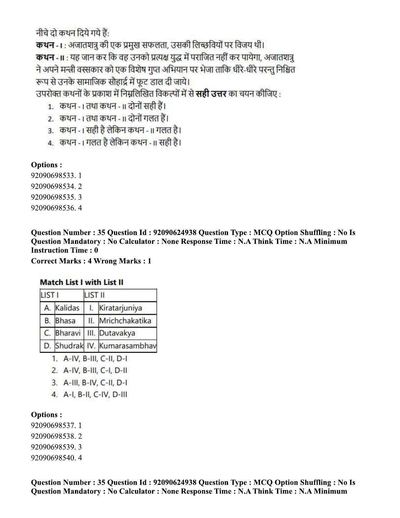 CUET PG 2023: HUQP01 – Ancient Indian History, Culture & Arch (Hin) - Shift 3 (24-06-2023) Question Paper - Page 33
