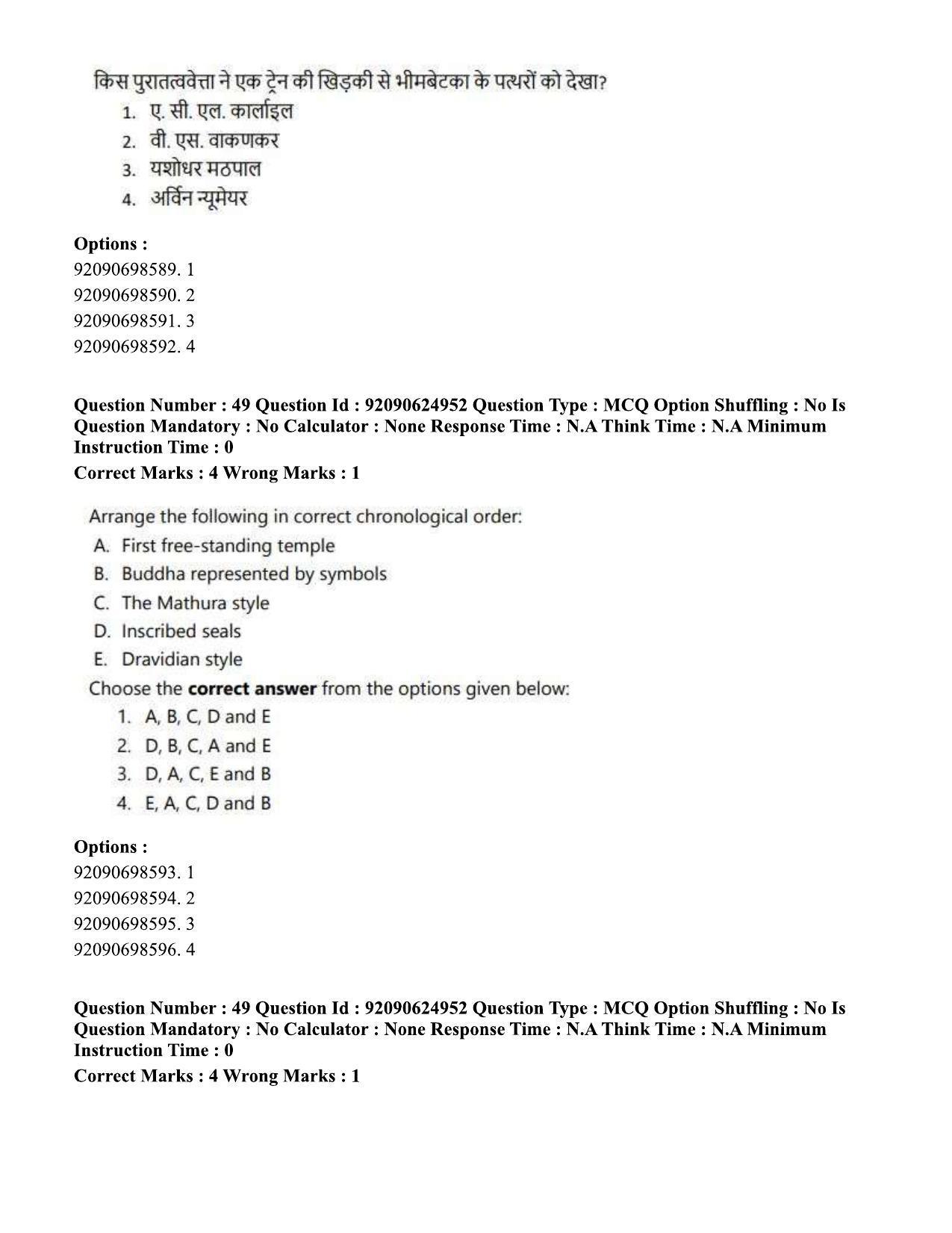 CUET PG 2023: HUQP01 – Ancient Indian History, Culture & Arch (Hin) - Shift 3 (24-06-2023) Question Paper - Page 48