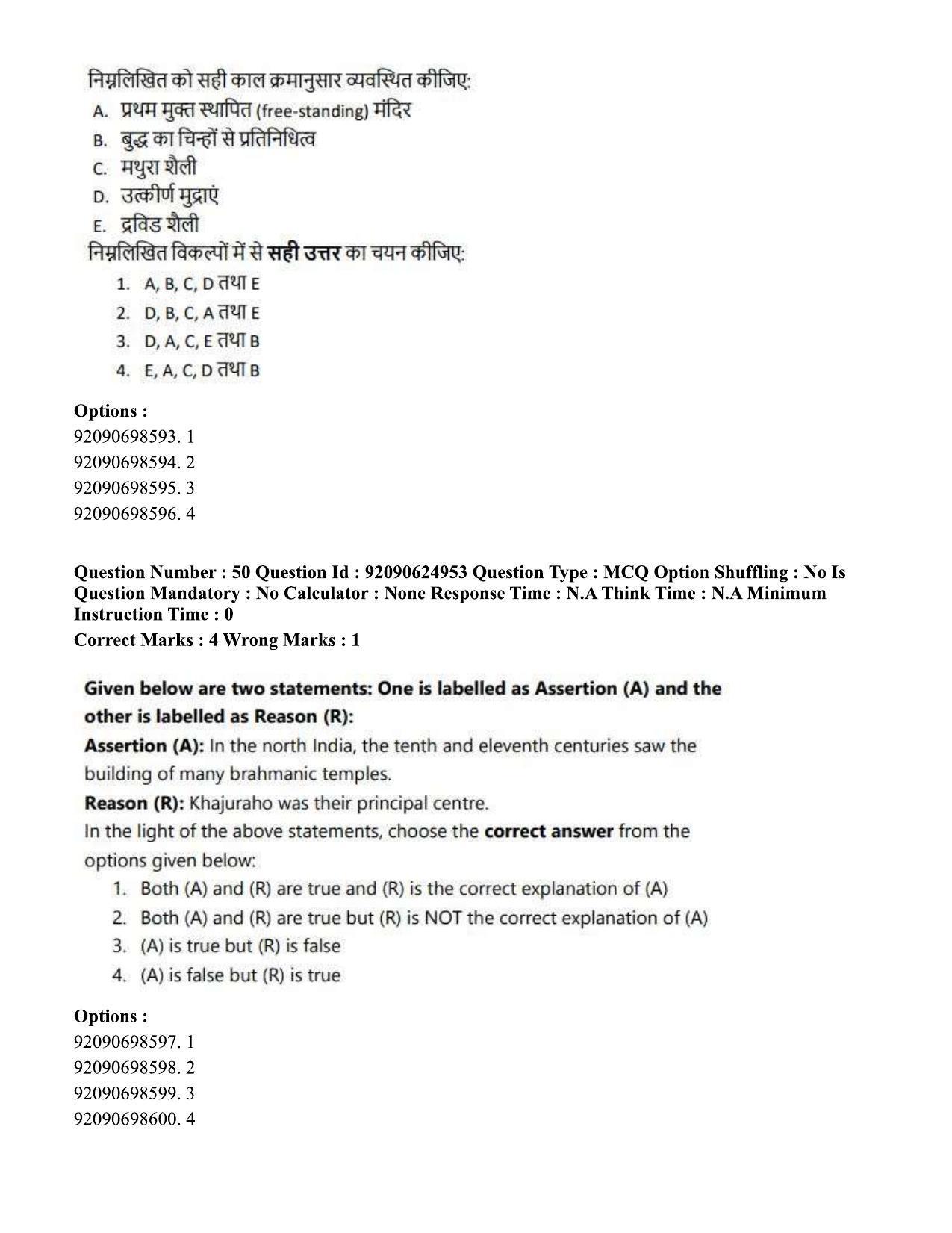 CUET PG 2023: HUQP01 – Ancient Indian History, Culture & Arch (Hin) - Shift 3 (24-06-2023) Question Paper - Page 49