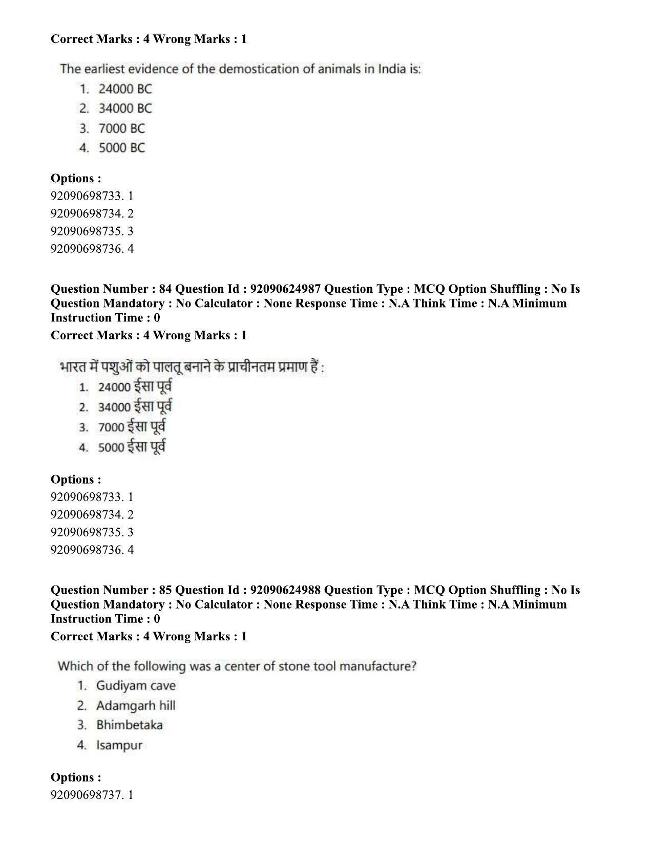CUET PG 2023: HUQP01 – Ancient Indian History, Culture & Arch (Hin) - Shift 3 (24-06-2023) Question Paper - Page 82