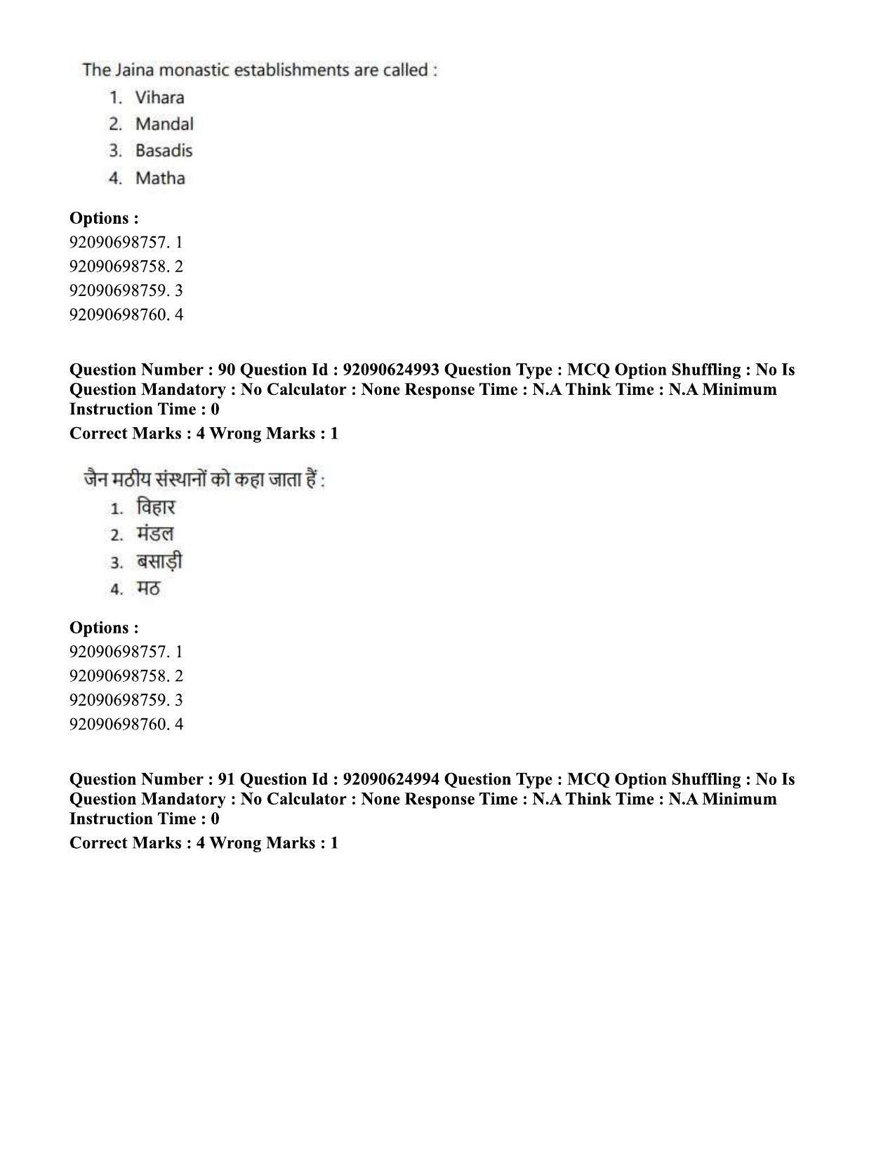 CUET PG 2023: HUQP01 – Ancient Indian History, Culture & Arch (Hin) - Shift 3 (24-06-2023) Question Paper - Page 88