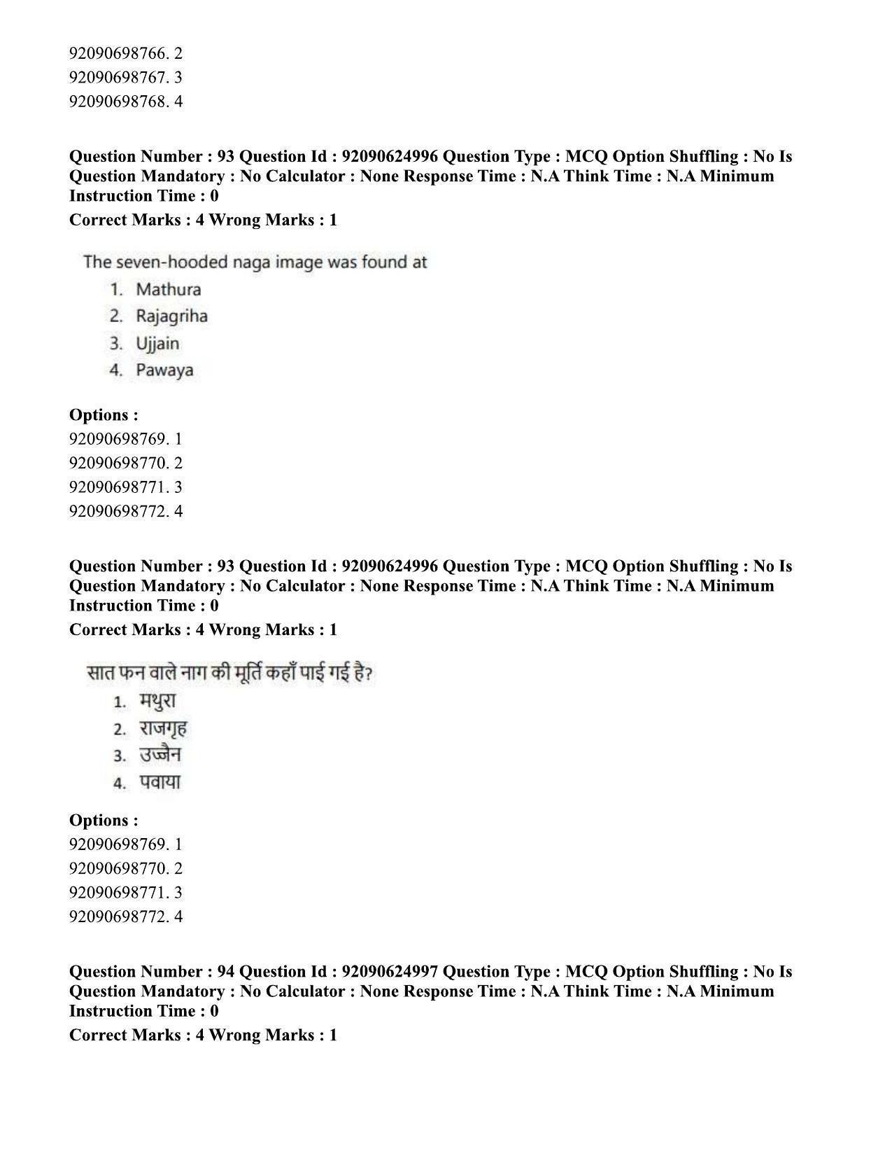 CUET PG 2023: HUQP01 – Ancient Indian History, Culture & Arch (Hin) - Shift 3 (24-06-2023) Question Paper - Page 91