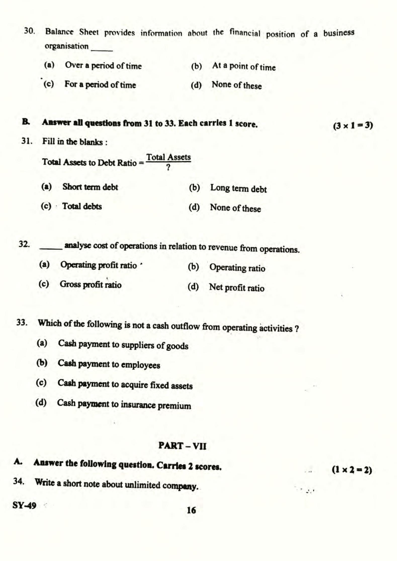 Kerala Plus Two 2022 Accountancy AFS Question Paper - Page 9