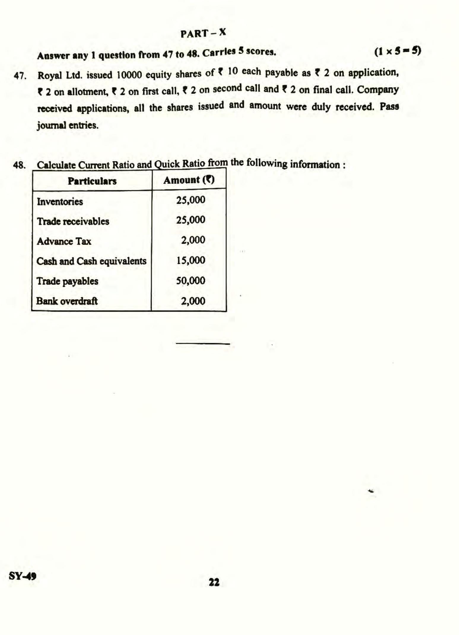 Kerala Plus Two 2022 Accountancy AFS Question Paper - Page 12