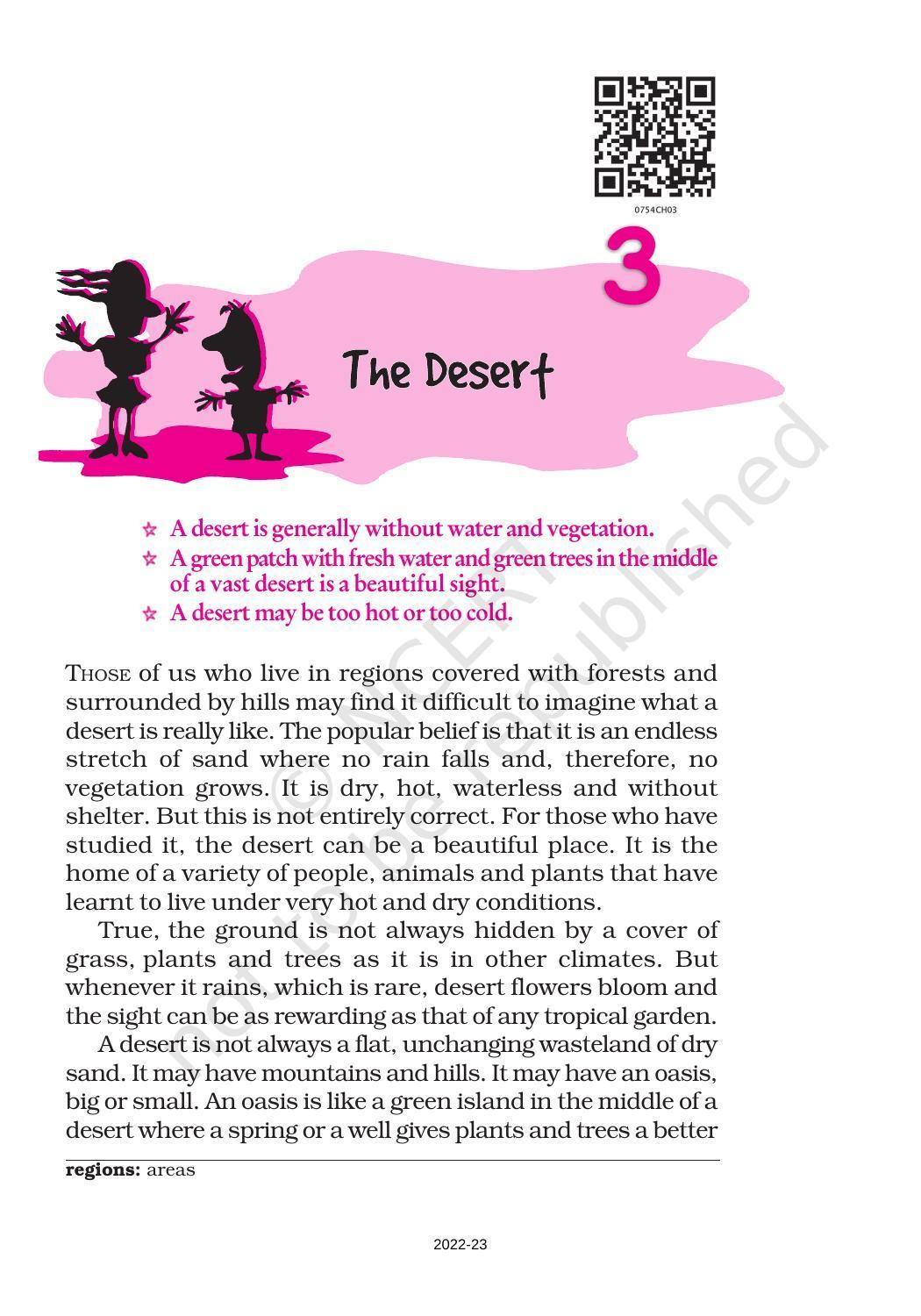 NCERT Book for Class 7 English (An Alien Hand): Chapter 3-The Desert - Page 1