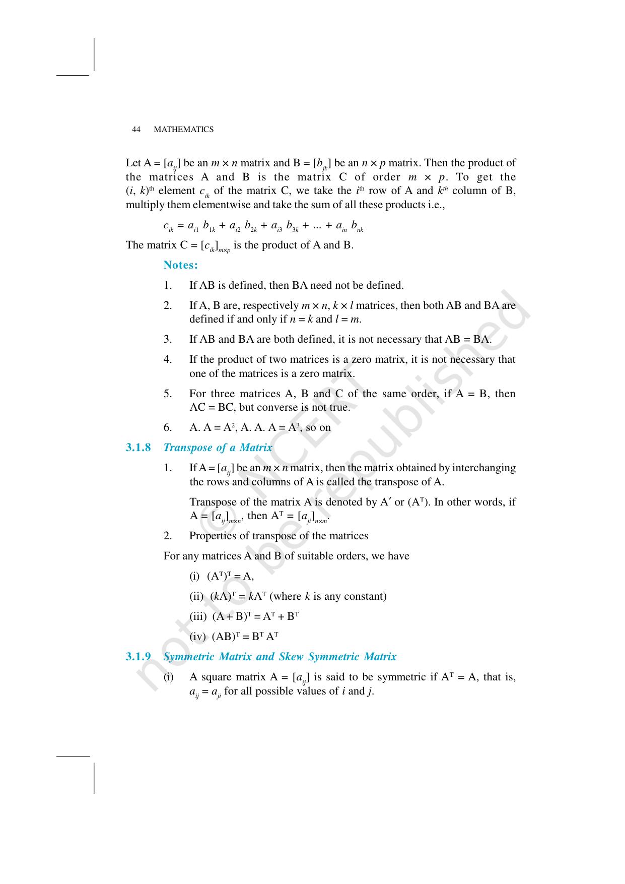 NCERT Exemplar Class 12: Mathematics Unit 3 (Matrices) - Page 3