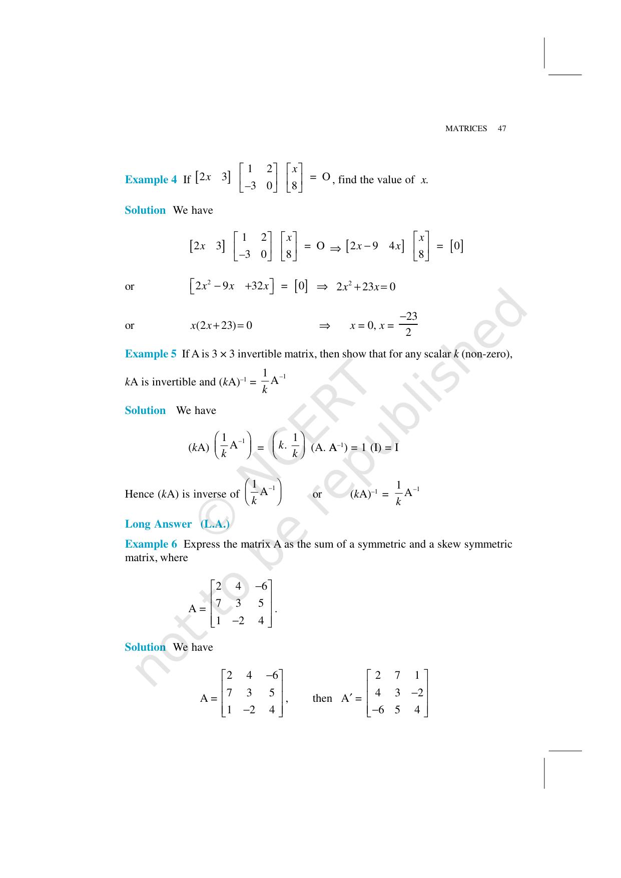 NCERT Exemplar Class 12: Mathematics Unit 3 (Matrices) - Page 6