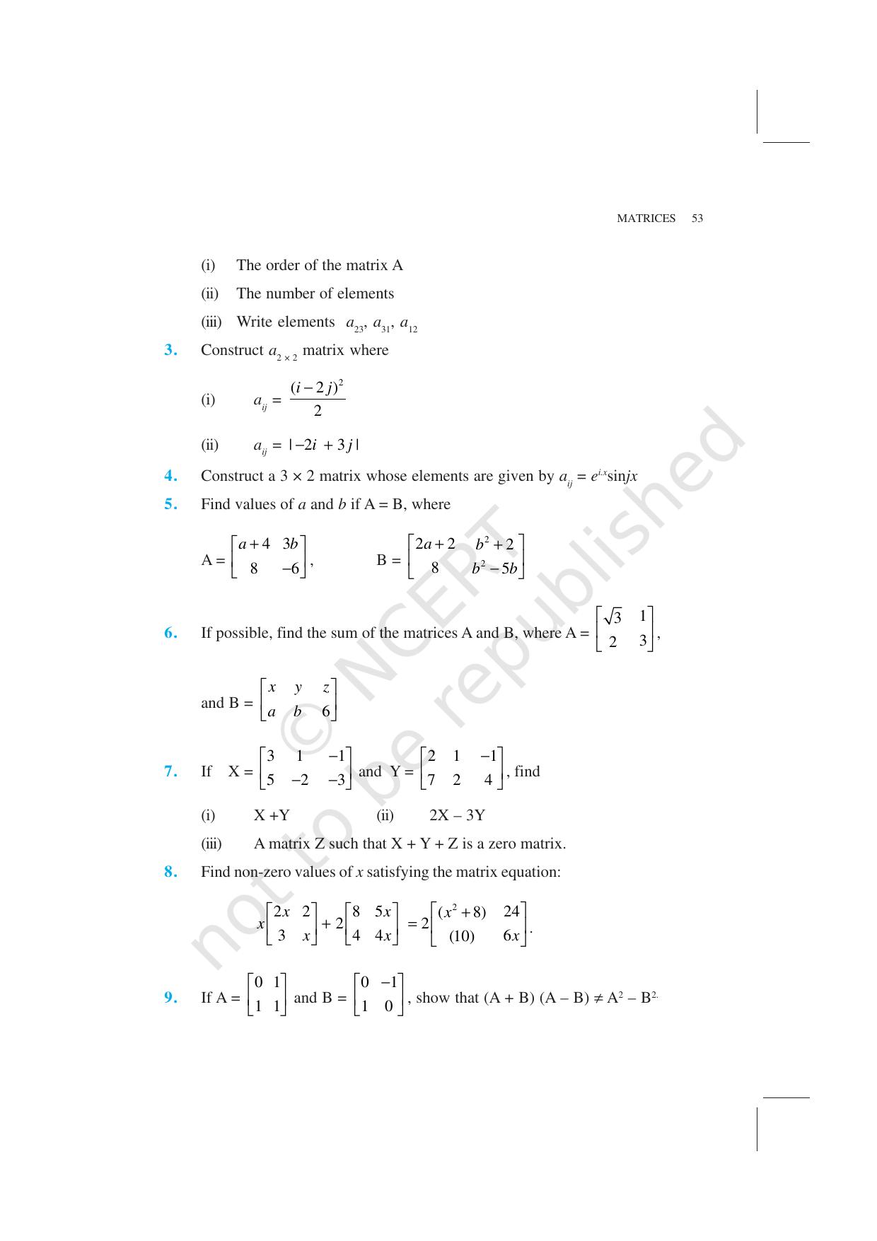 NCERT Exemplar Class 12: Mathematics Unit 3 (Matrices) - Page 12