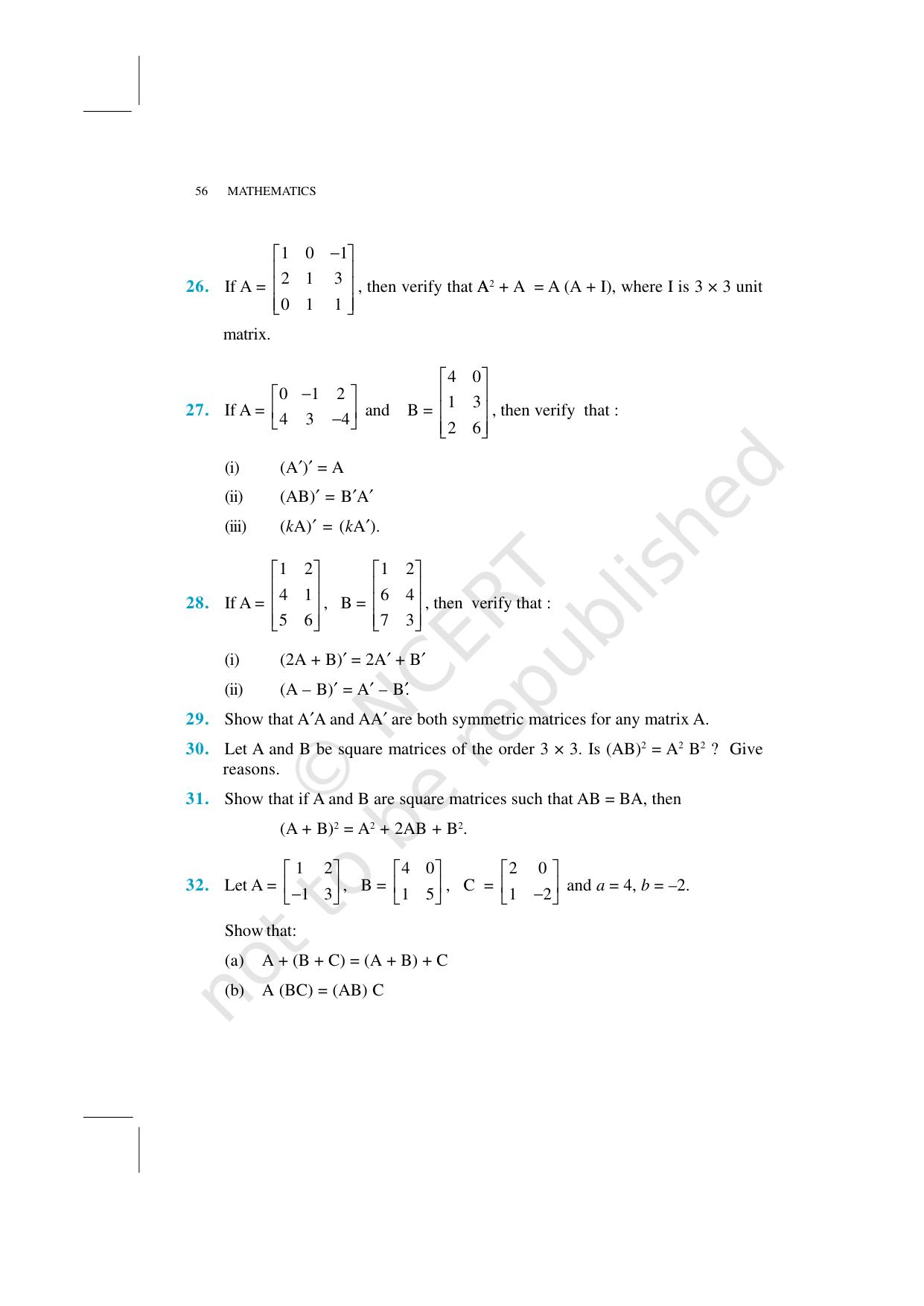 NCERT Exemplar Class 12: Mathematics Unit 3 (Matrices) - Page 15