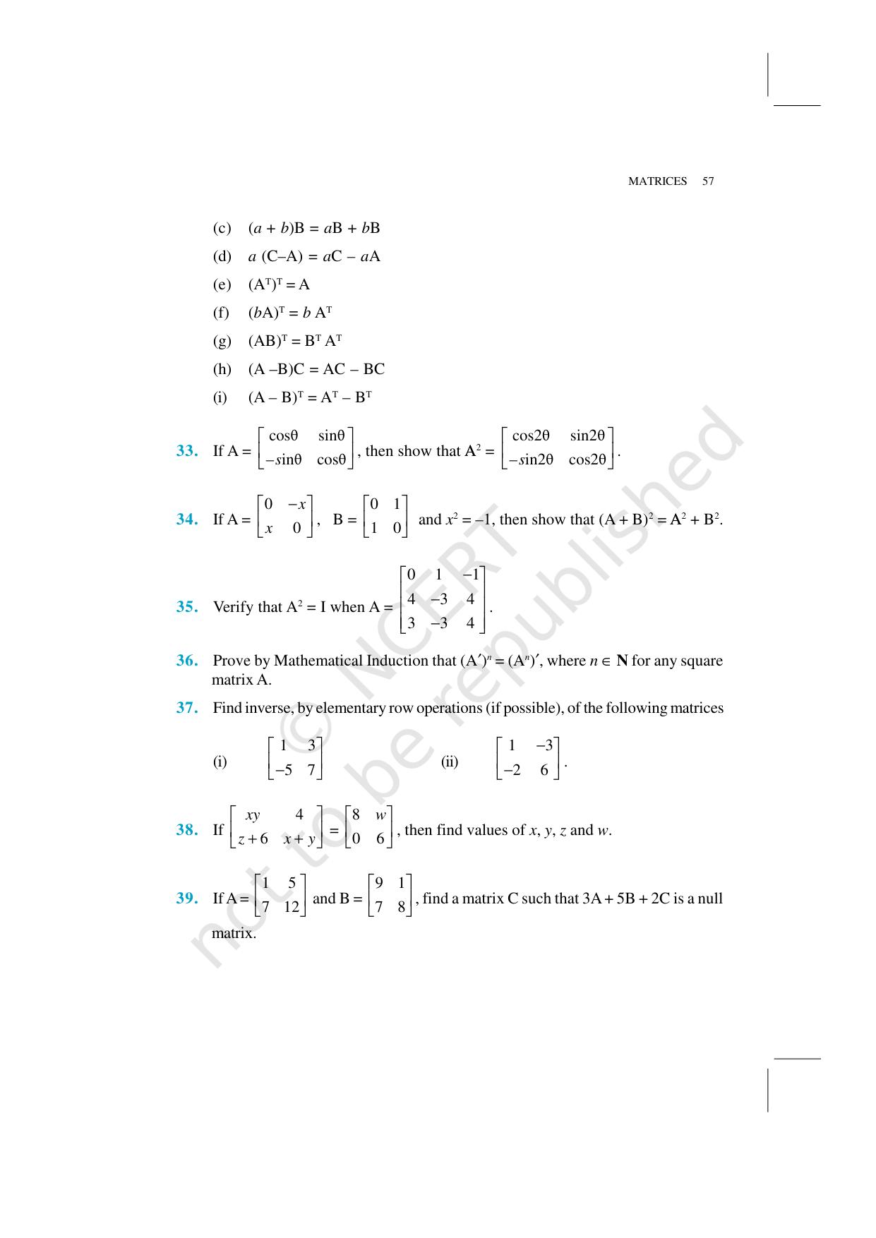 NCERT Exemplar Class 12: Mathematics Unit 3 (Matrices) - Page 16