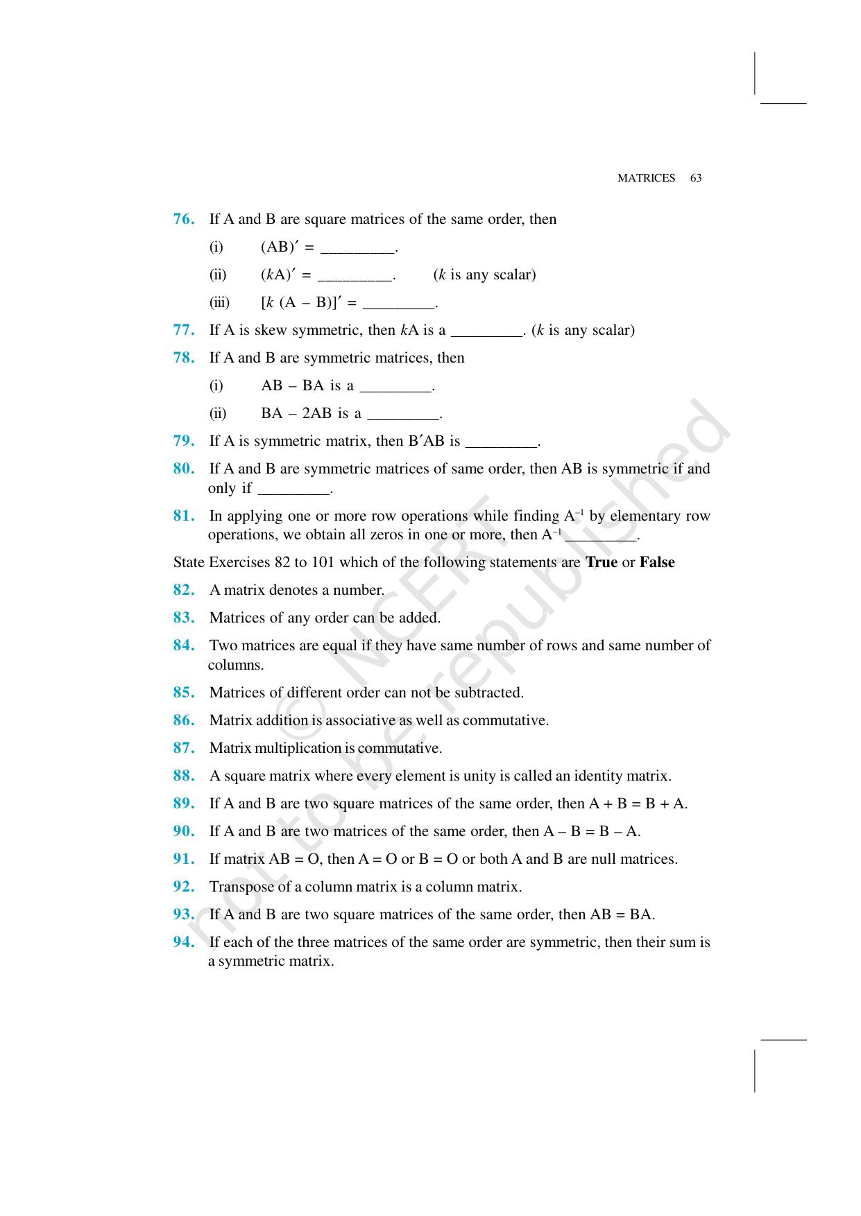 NCERT Exemplar Class 12: Mathematics Unit 3 (Matrices) - Page 22