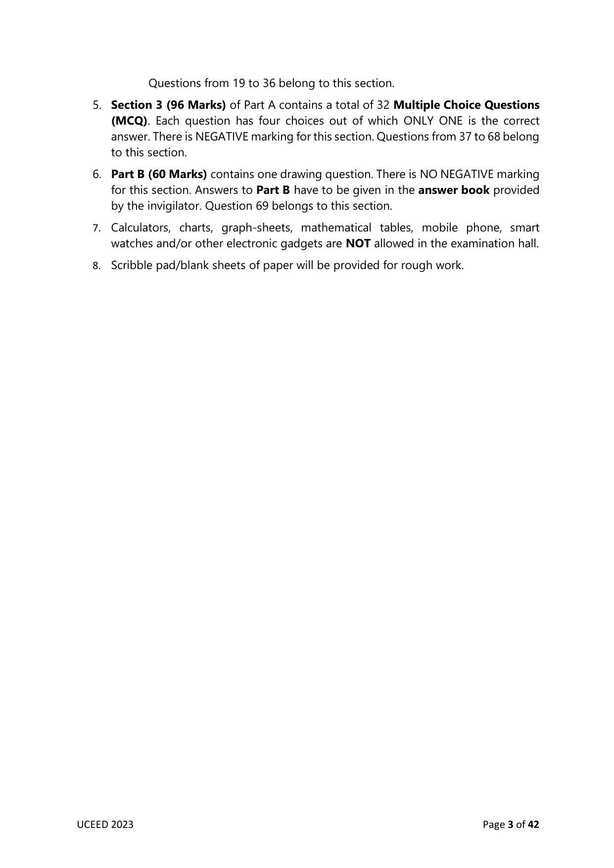 UCEED 2023 Question Paper - Page 3