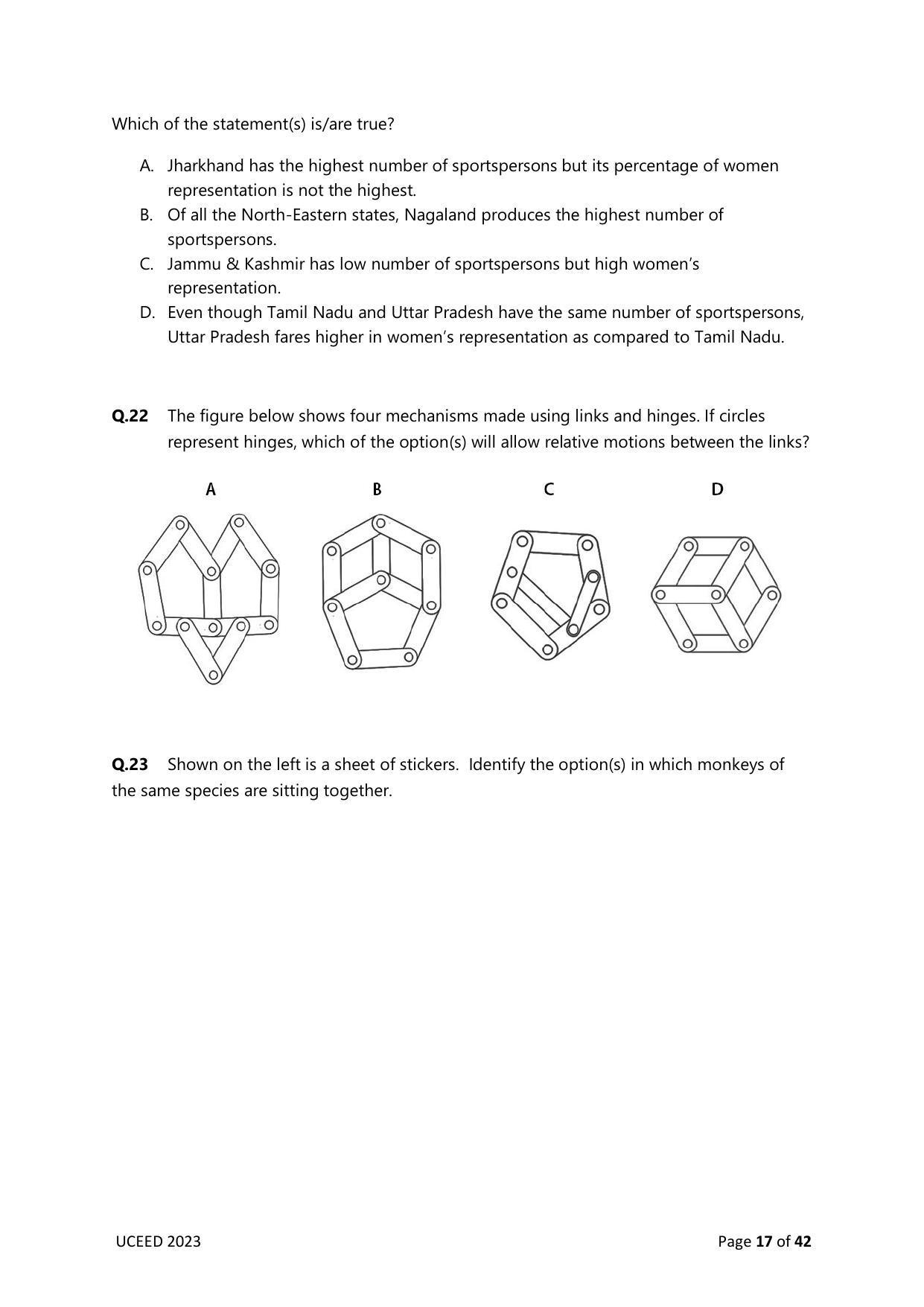 UCEED 2023 Question Paper - Page 17
