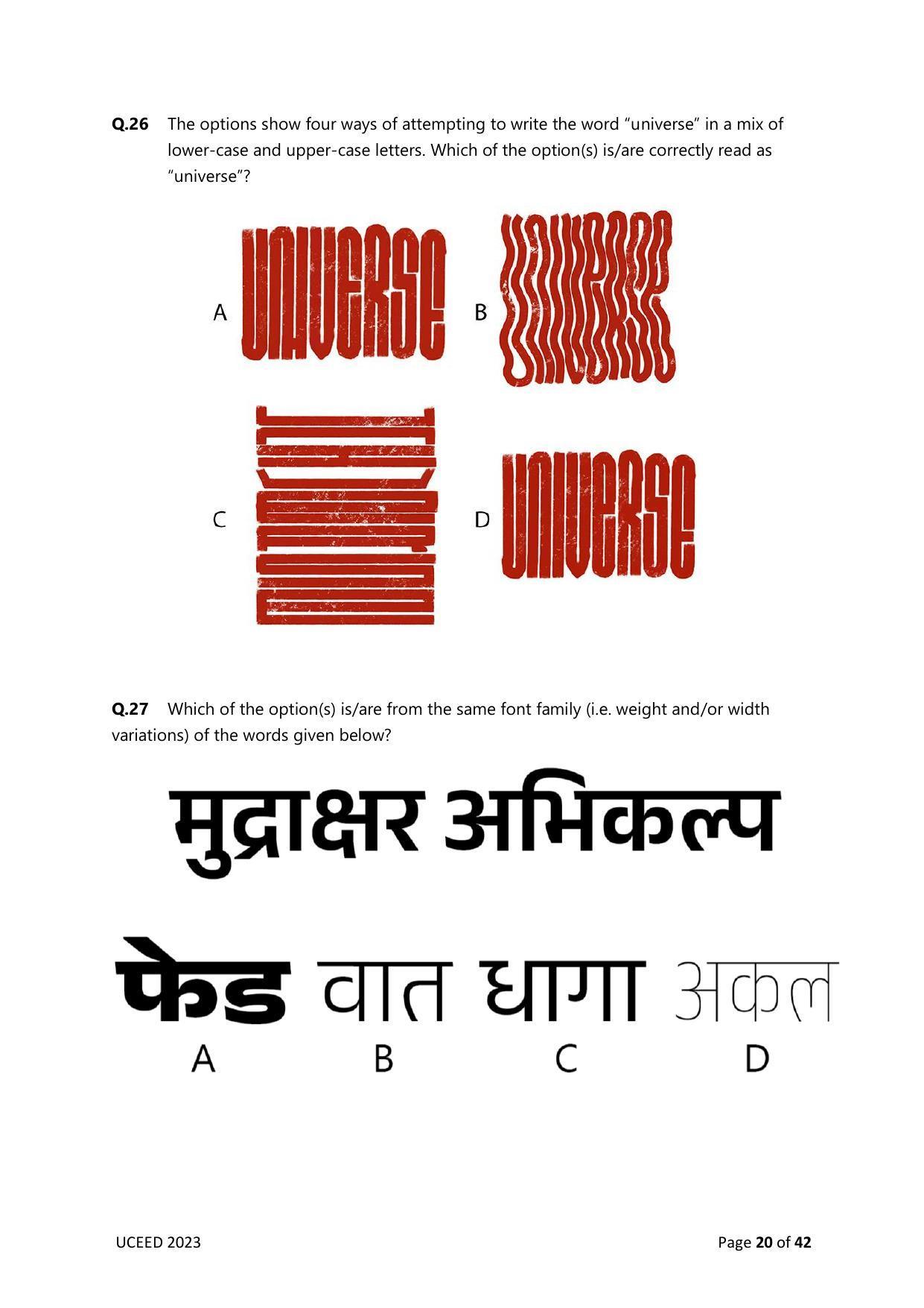 UCEED 2023 Question Paper - Page 20