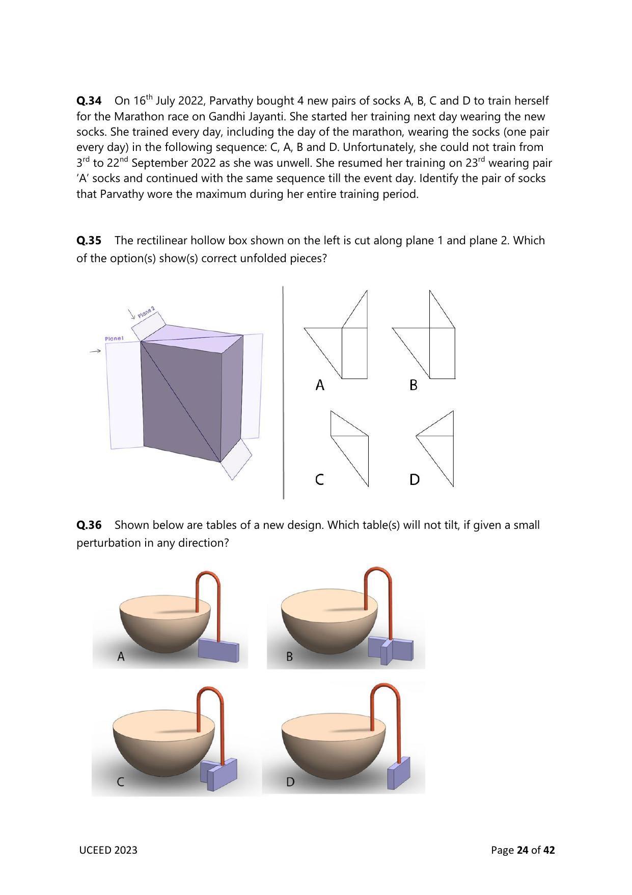 UCEED 2023 Question Paper - Page 24