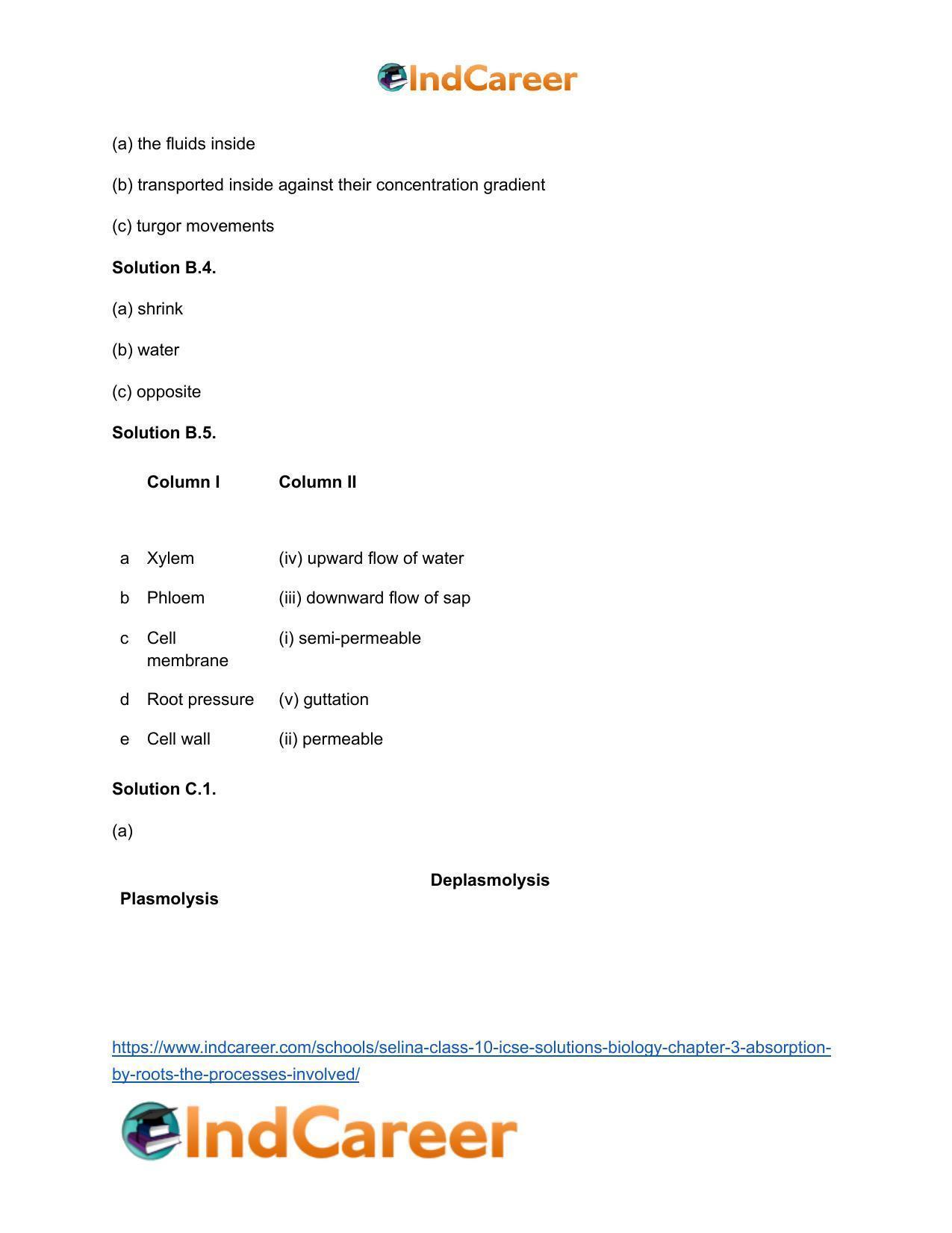 Selina Class 10 ICSE Solutions Biology : Chapter 3- Absorption by Roots : The Processes Involved - Page 4