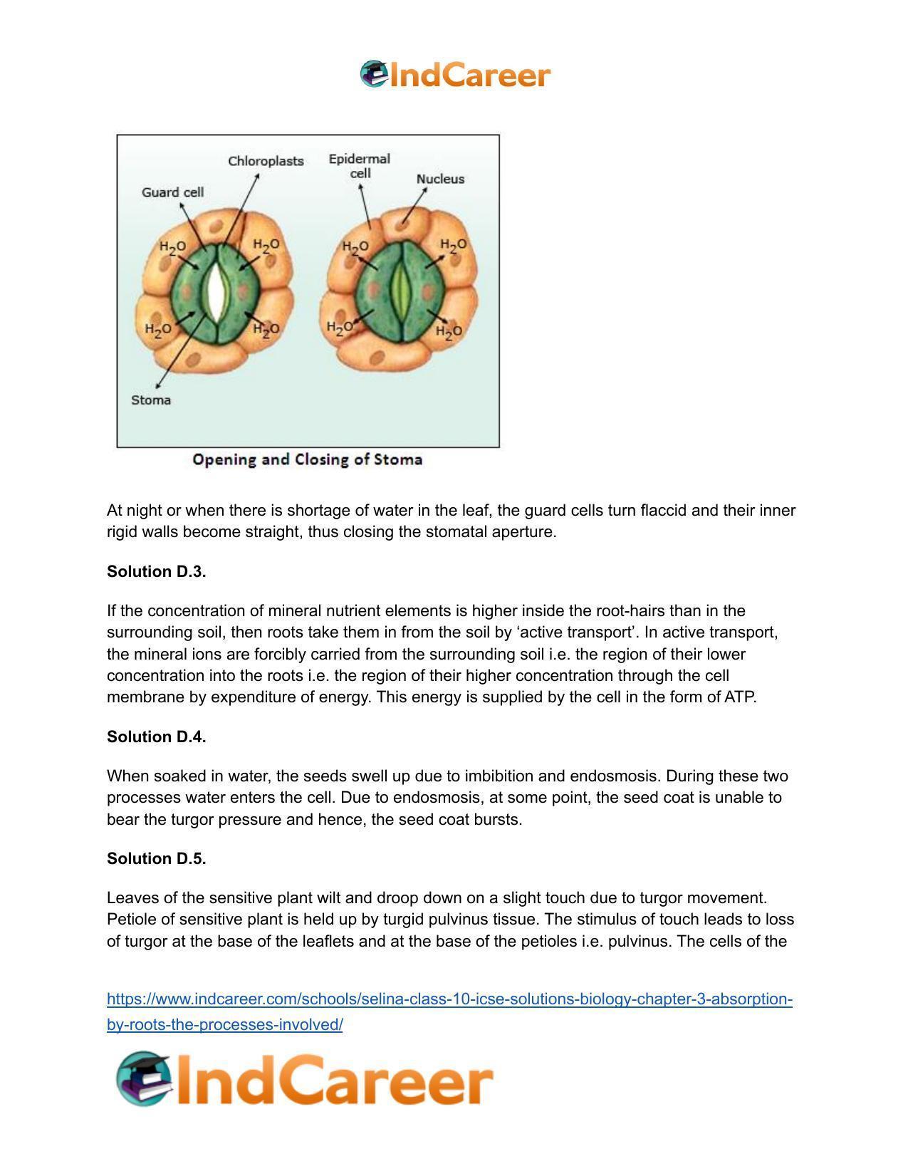 Selina Class 10 ICSE Solutions Biology : Chapter 3- Absorption by Roots : The Processes Involved - Page 9