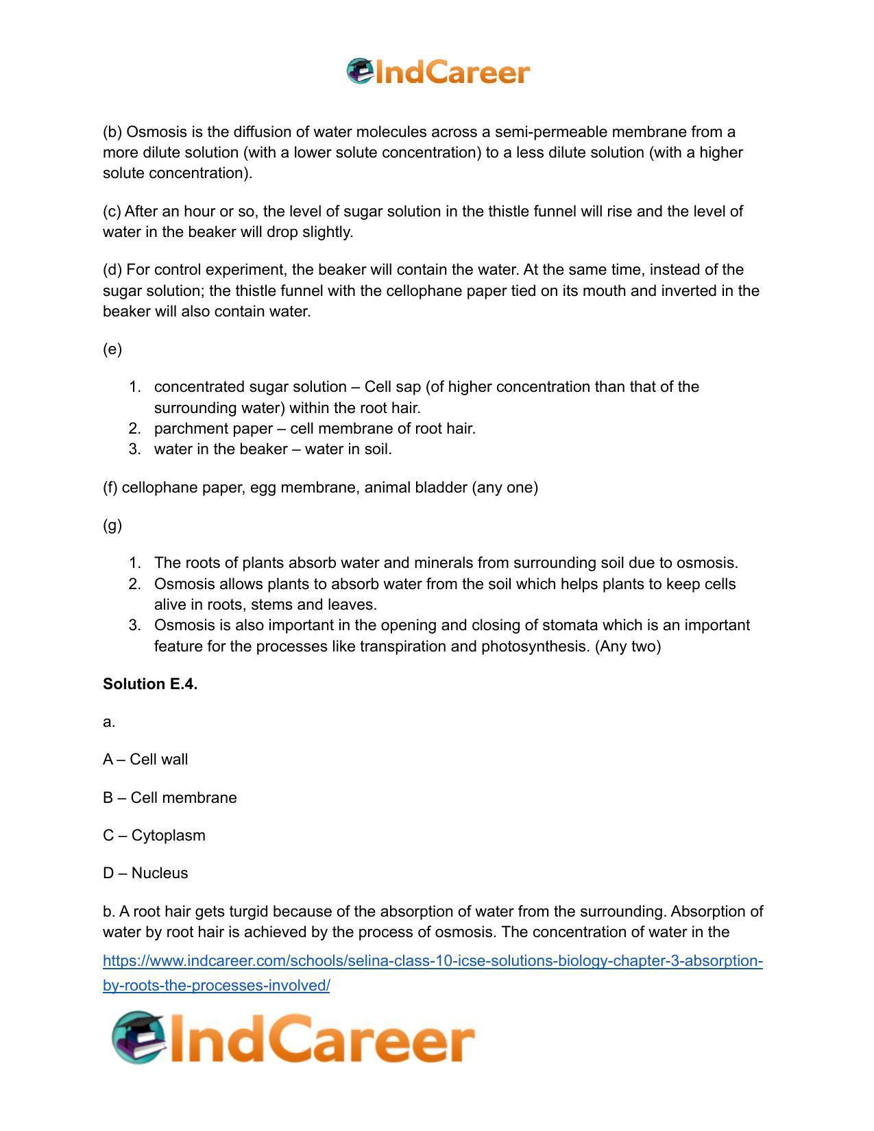 Selina Class 10 ICSE Solutions Biology : Chapter 3- Absorption by Roots : The Processes Involved - Page 12