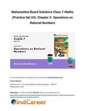 Maharashtra Board Solutions Class 7-Maths (Practice Set 24): Chapter 5- Operations on Rational Numbers