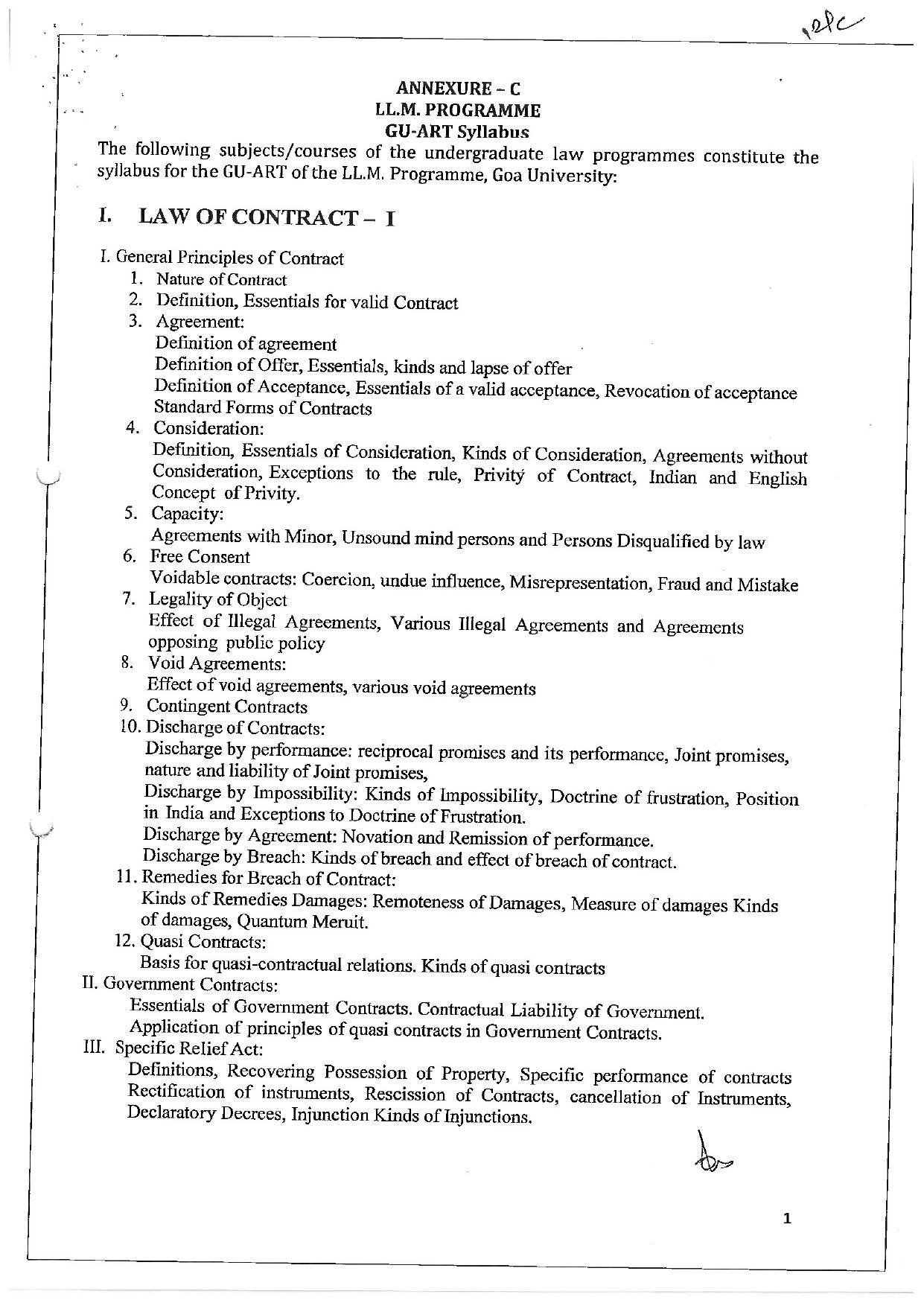 GU ART Law Syllabus - Page 1