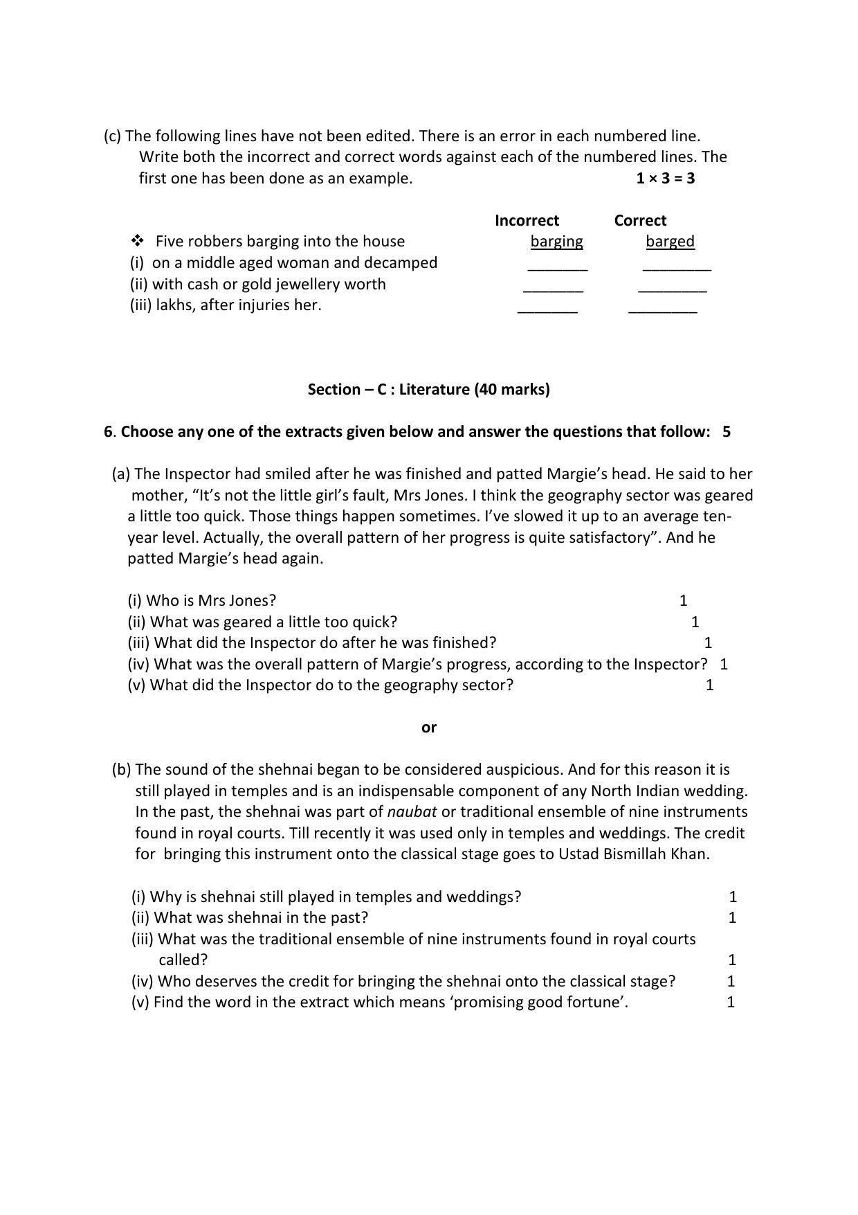 Tbse Class 9 English Model Question Paper Indcareer Schools Tbse Class 9 English Model Question Paper Indcareer Schools